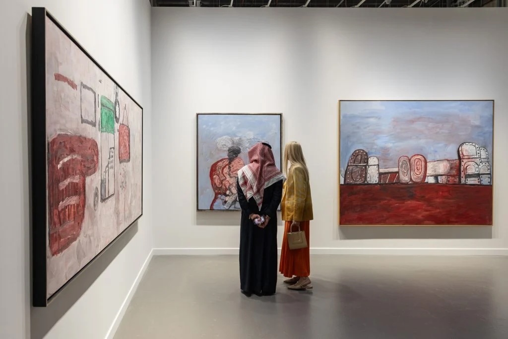 Works by Philip Guston at Hauser and Wirth’s stand, Art Basel Qatar 2026. Courtesy of Art Basel.