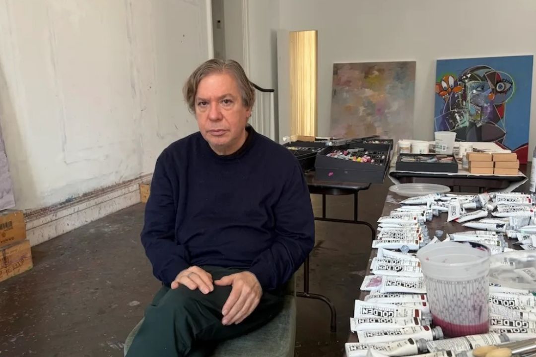 George Condo, in his studio. Courtesy Hauser and Wirth.