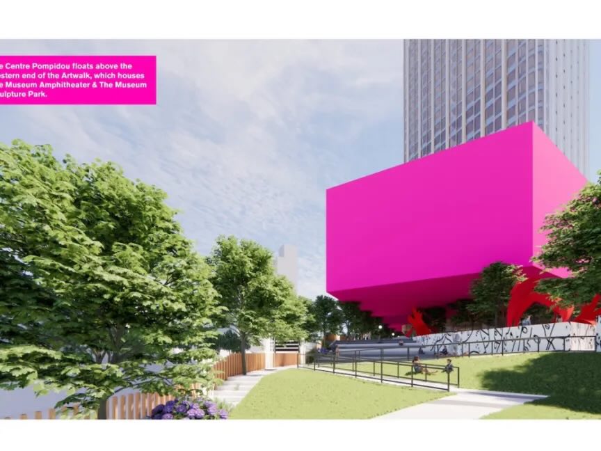 The new plan for the Centre Pompidou's Jersey City satellite museum. Via X