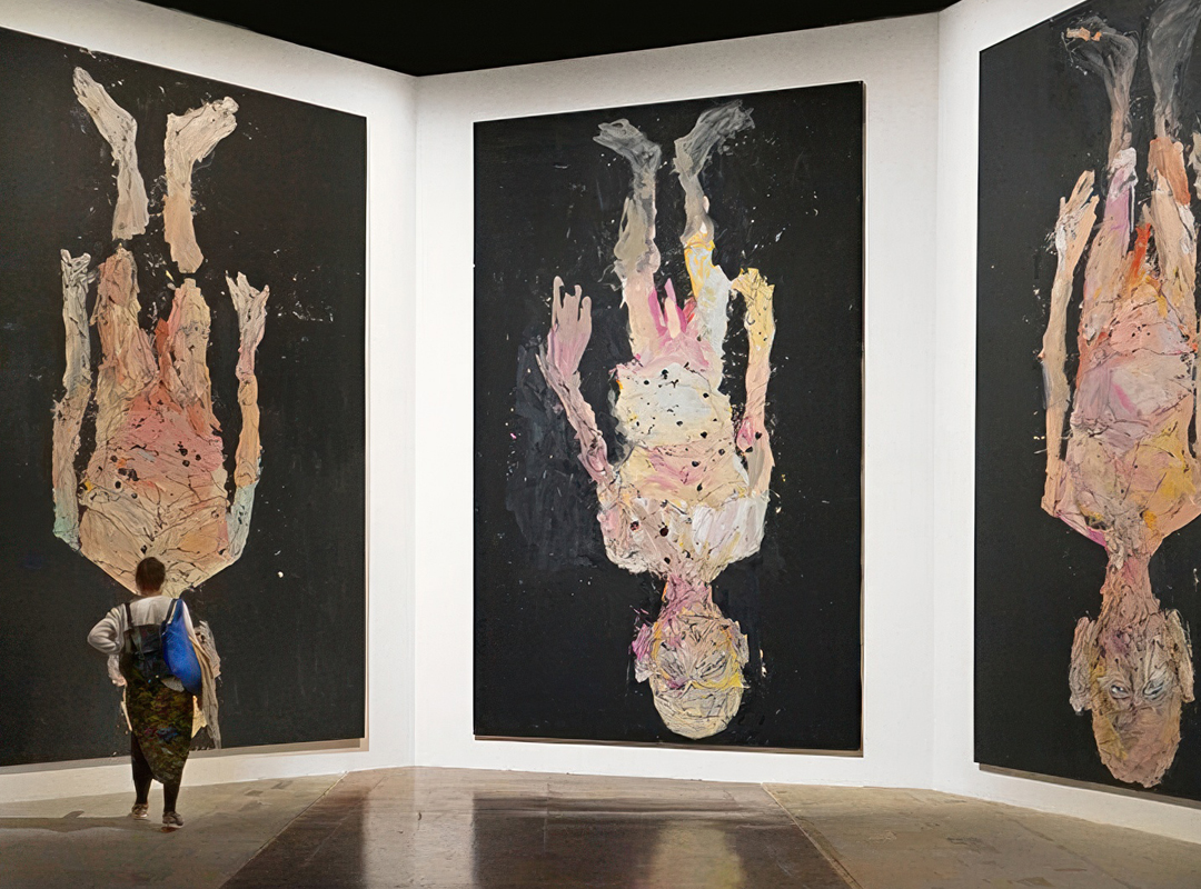 Georg Baselitz at the Arsenal, Venice Biennale, 2015. image © Jean-Pierre Dalbéra