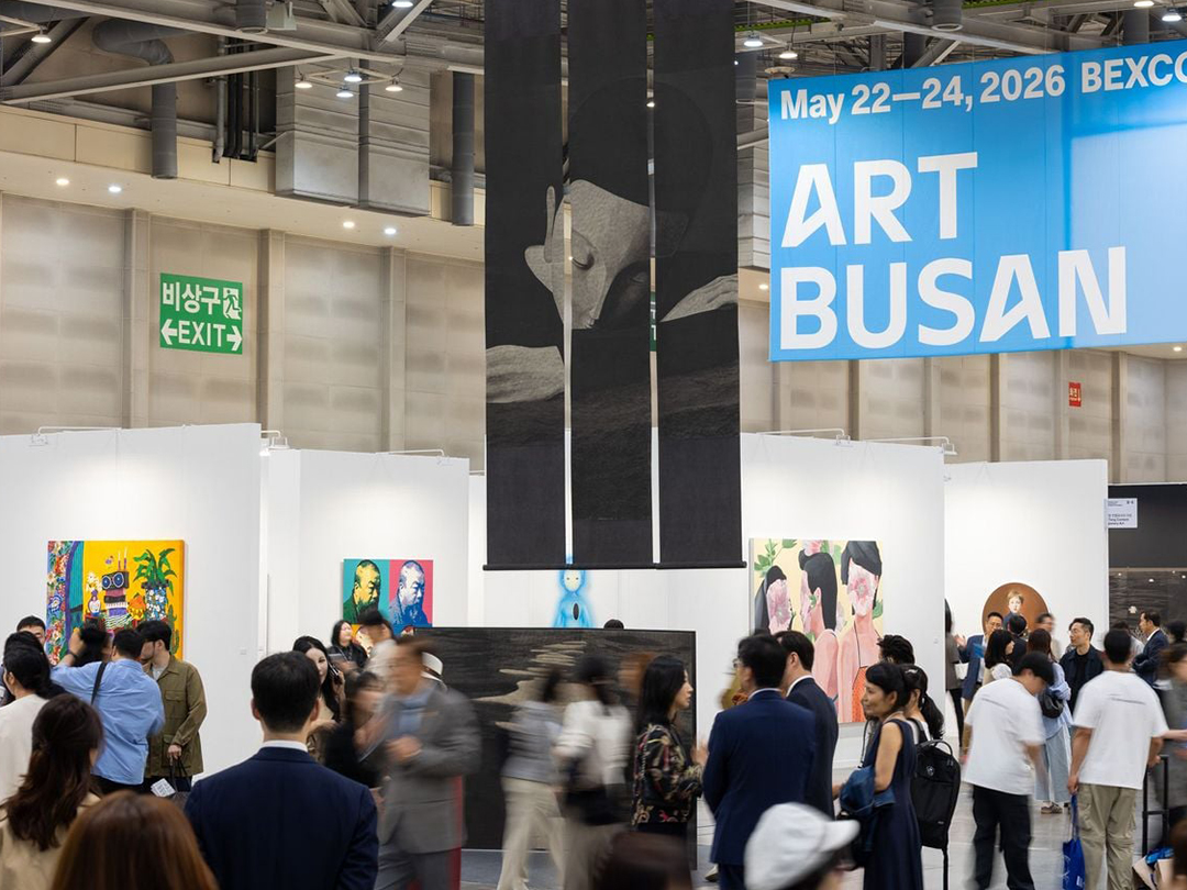 Moonassi’s large-scale hanging work as part of CONNECT, Art Busan 2026 (21–24 May 2026). Courtesy Art Busan.