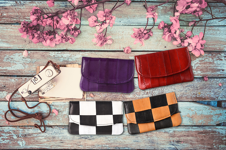 eel skin coin purse