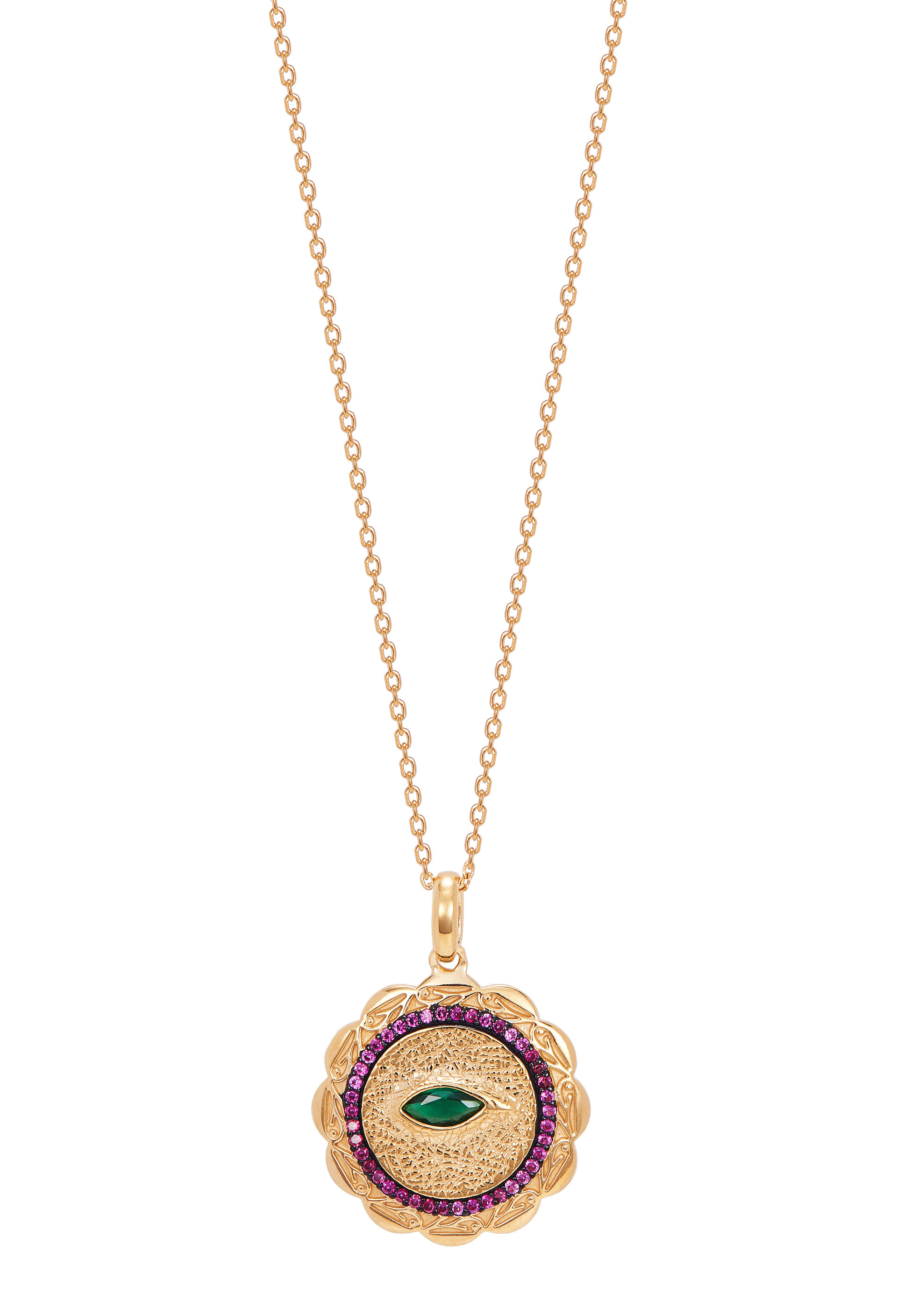 14k gold Ruby Flower eye pendant 수별 subyul