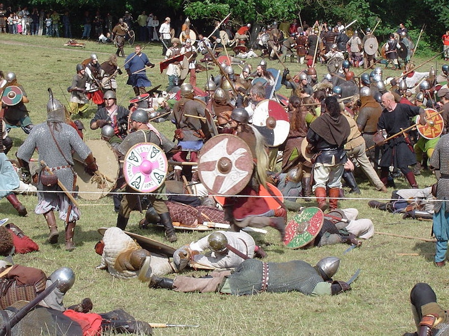 Viking battle, photo by Tone from Wikimedia Commons