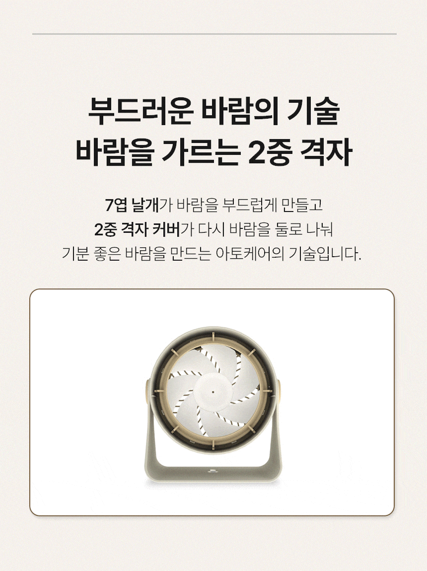 아토케어 탁상용 선풍기 에어볼륨 스탠드 EP-MF-F75