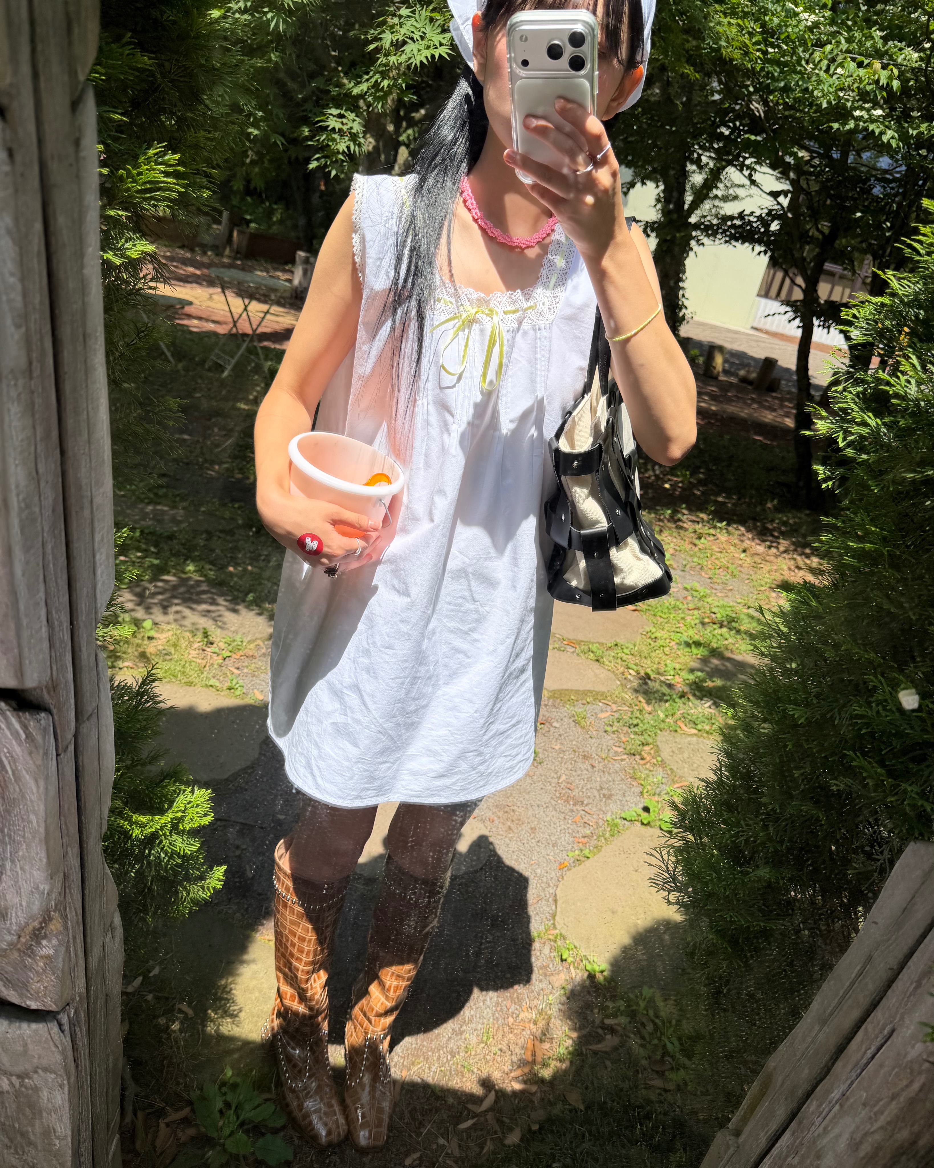 TLC PRAIRIE Chemise Dress [White]