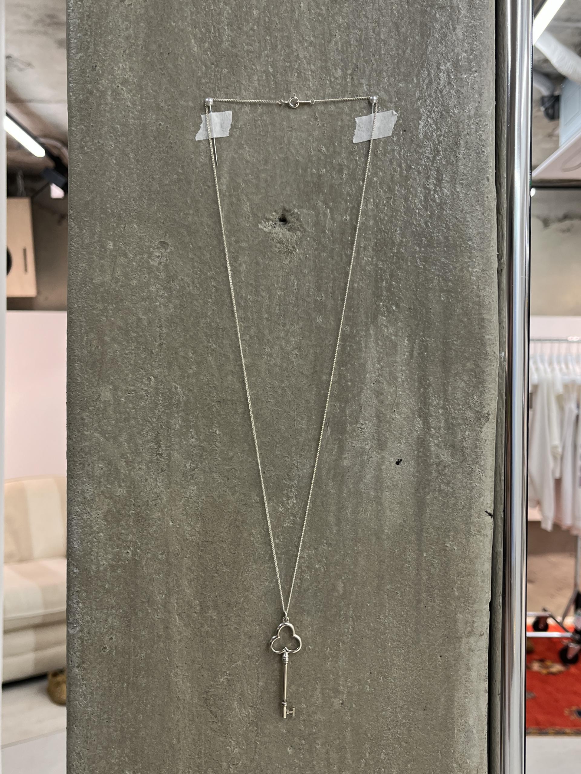 Sterling Silver Clover Key Necklace