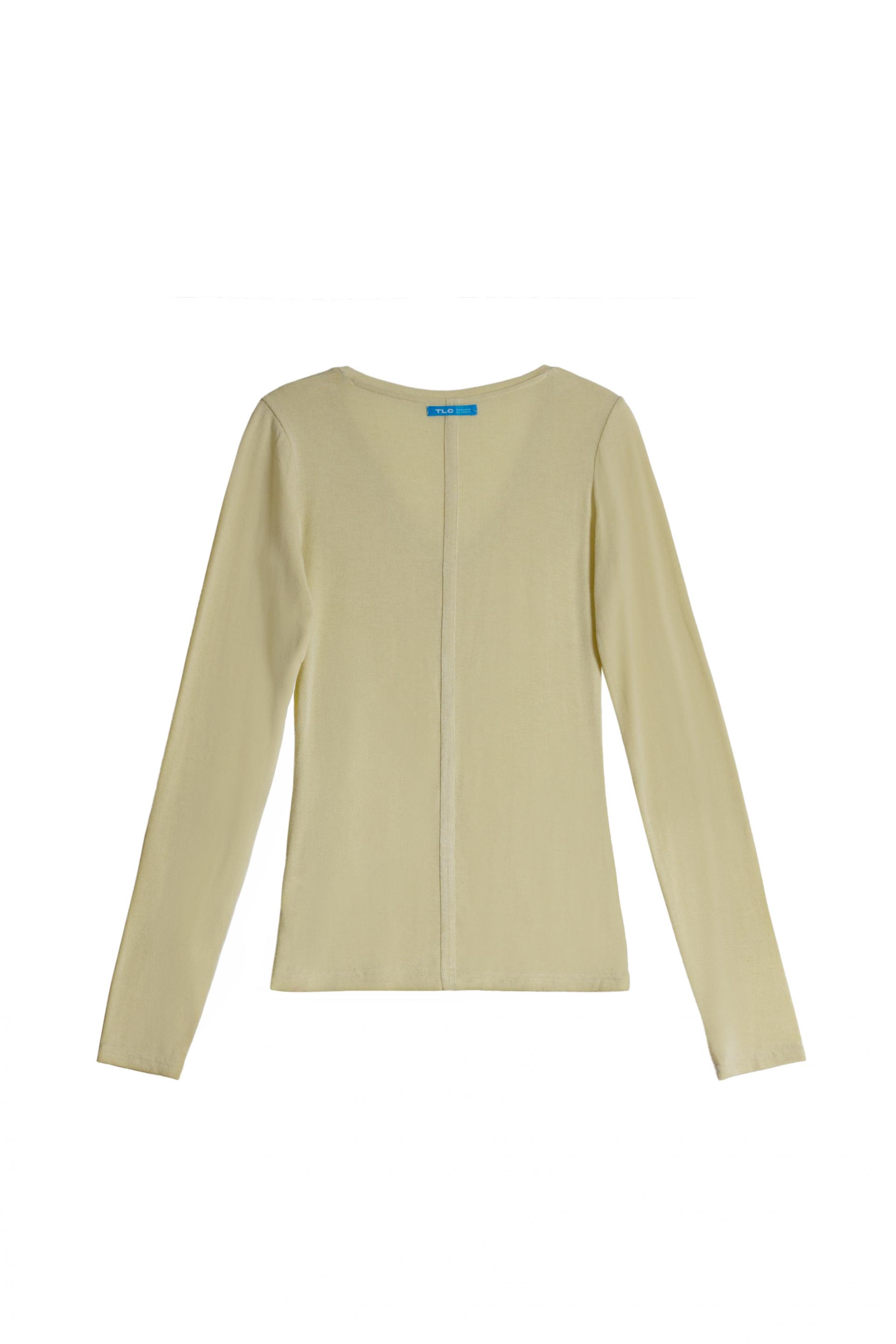 Deep V L/S T-shirts [Yellow]