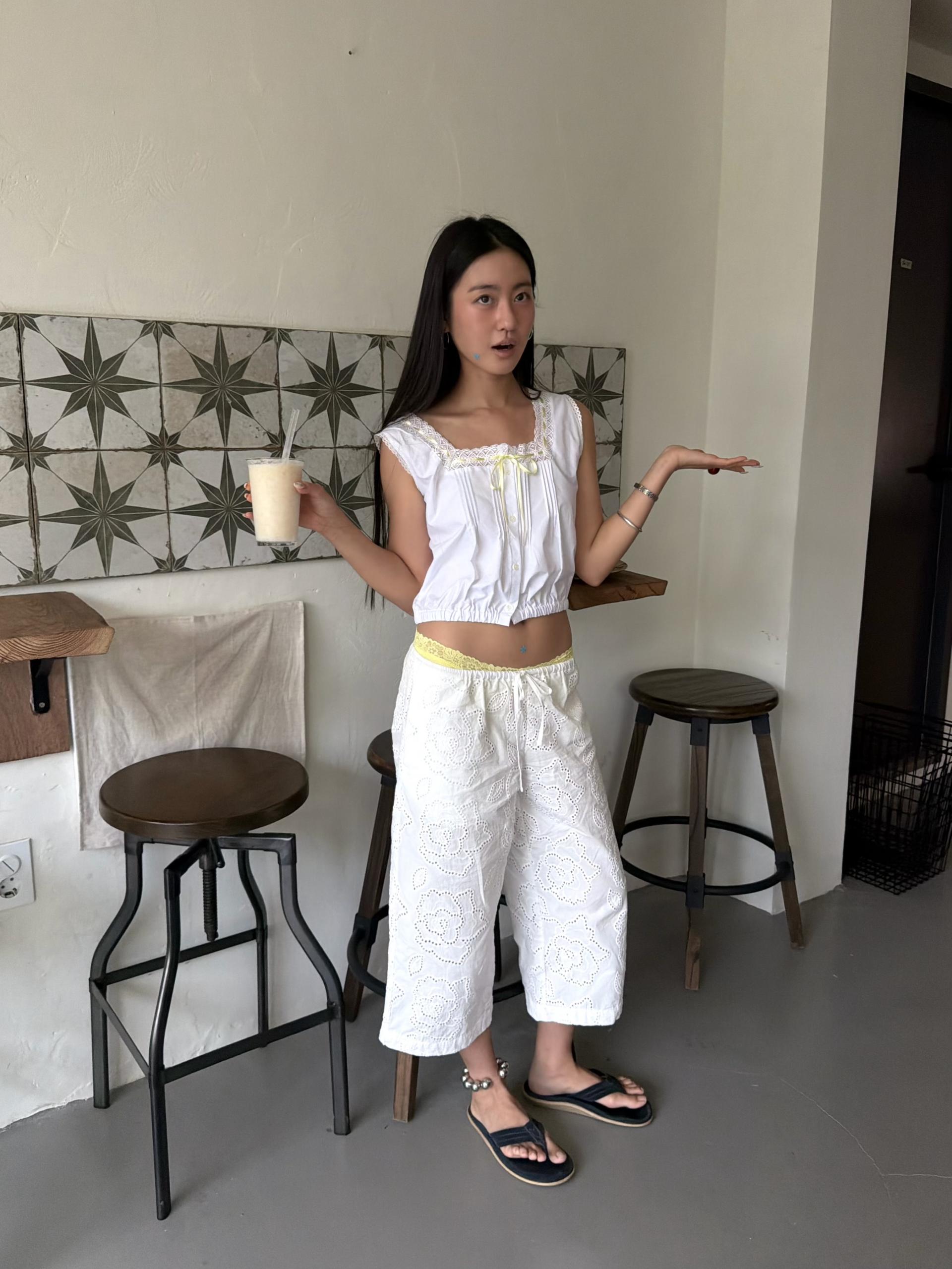 TLC PRAIRIE Chemise Top [White]