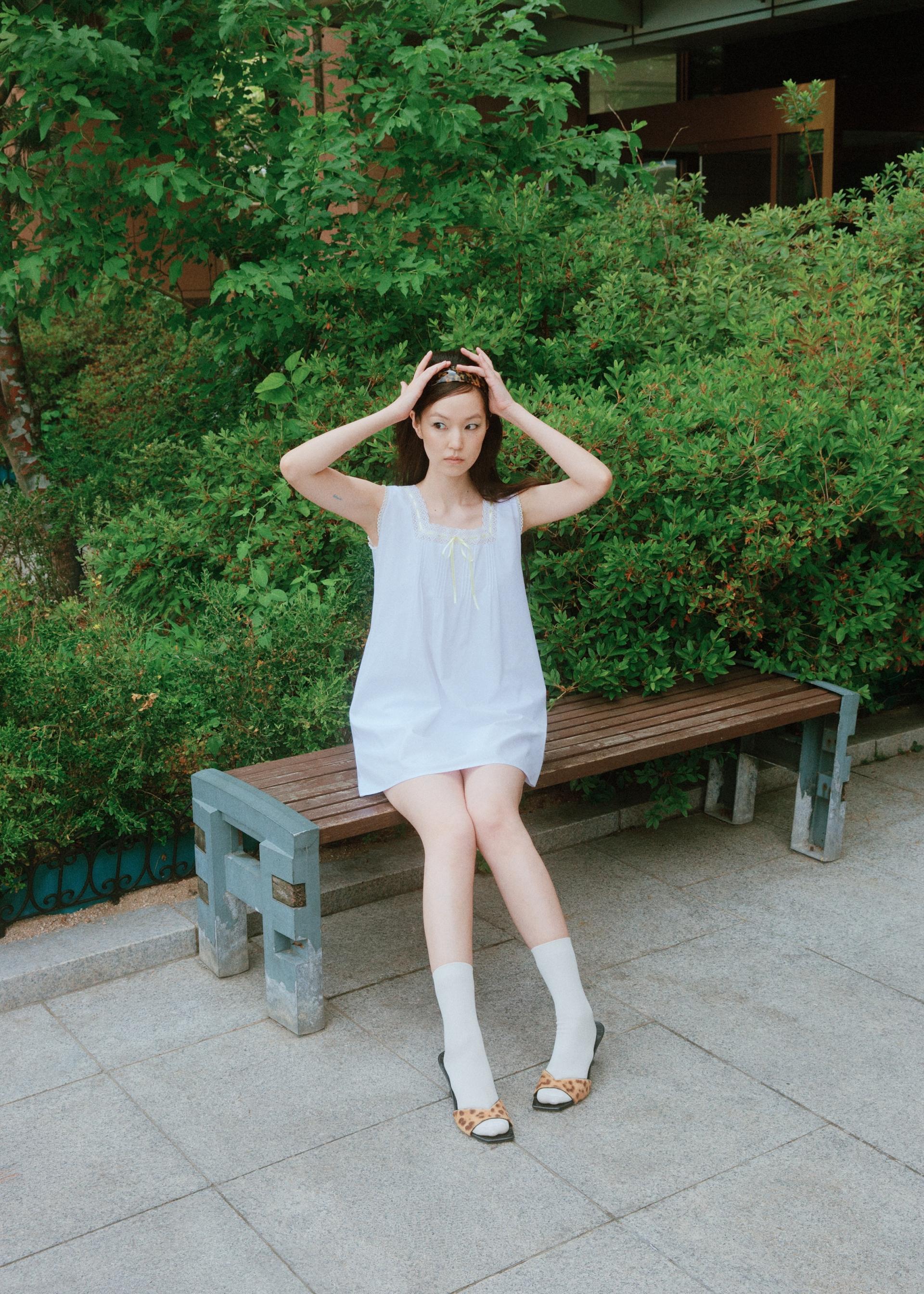 TLC PRAIRIE Chemise Dress [White]
