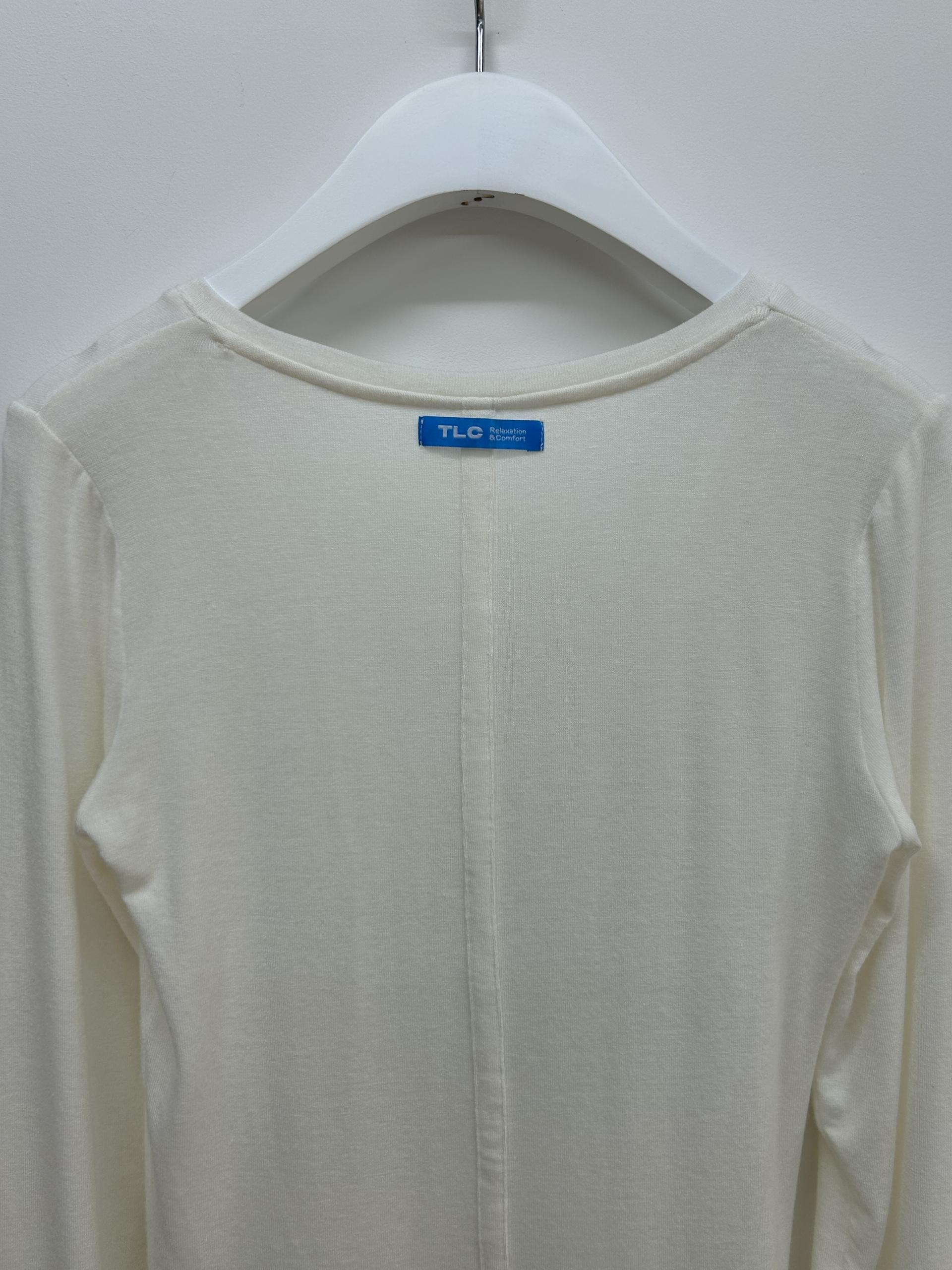 Deep V L/S T-shirts [Ivory]