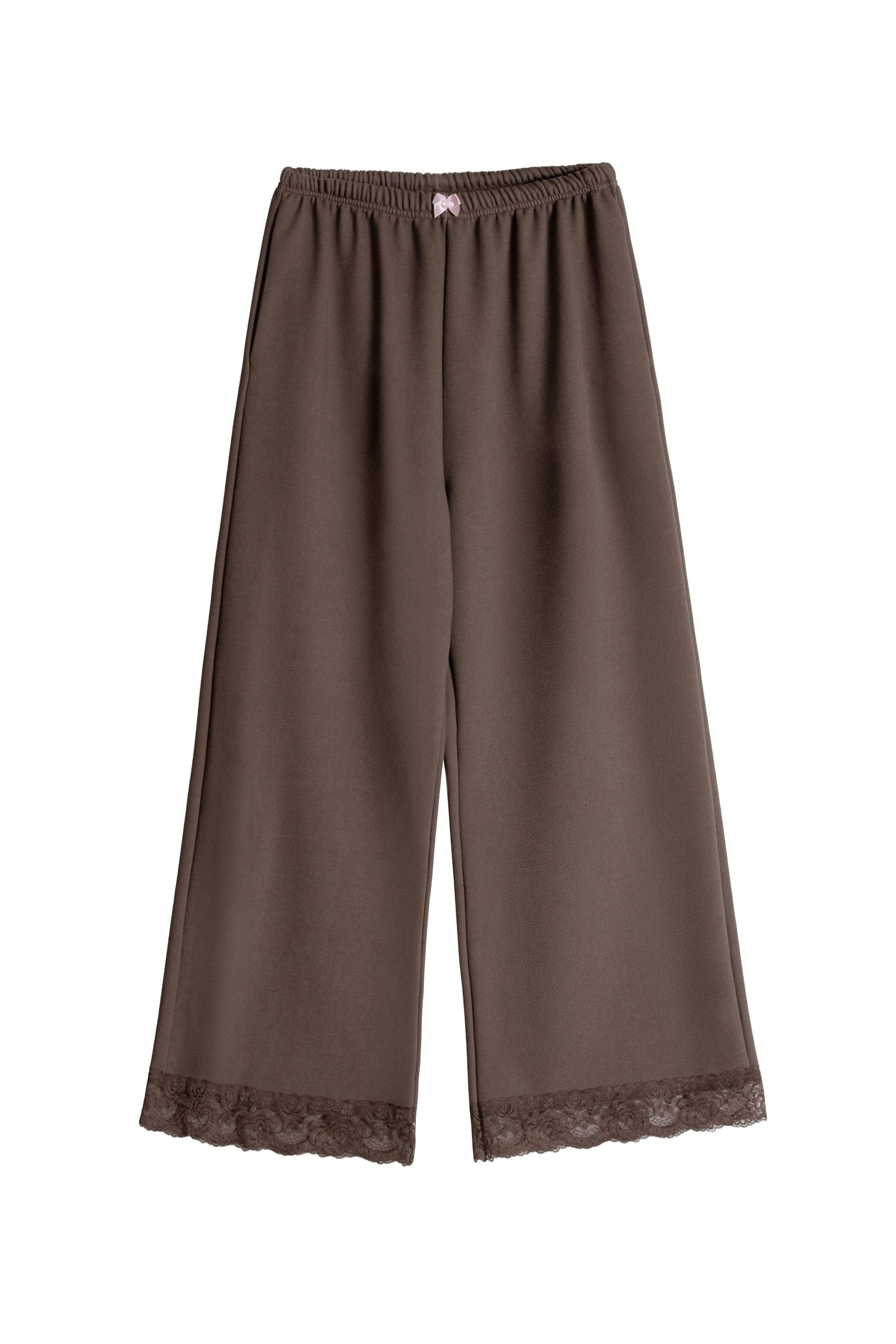 Lace Trimmed Trousers [Brown]