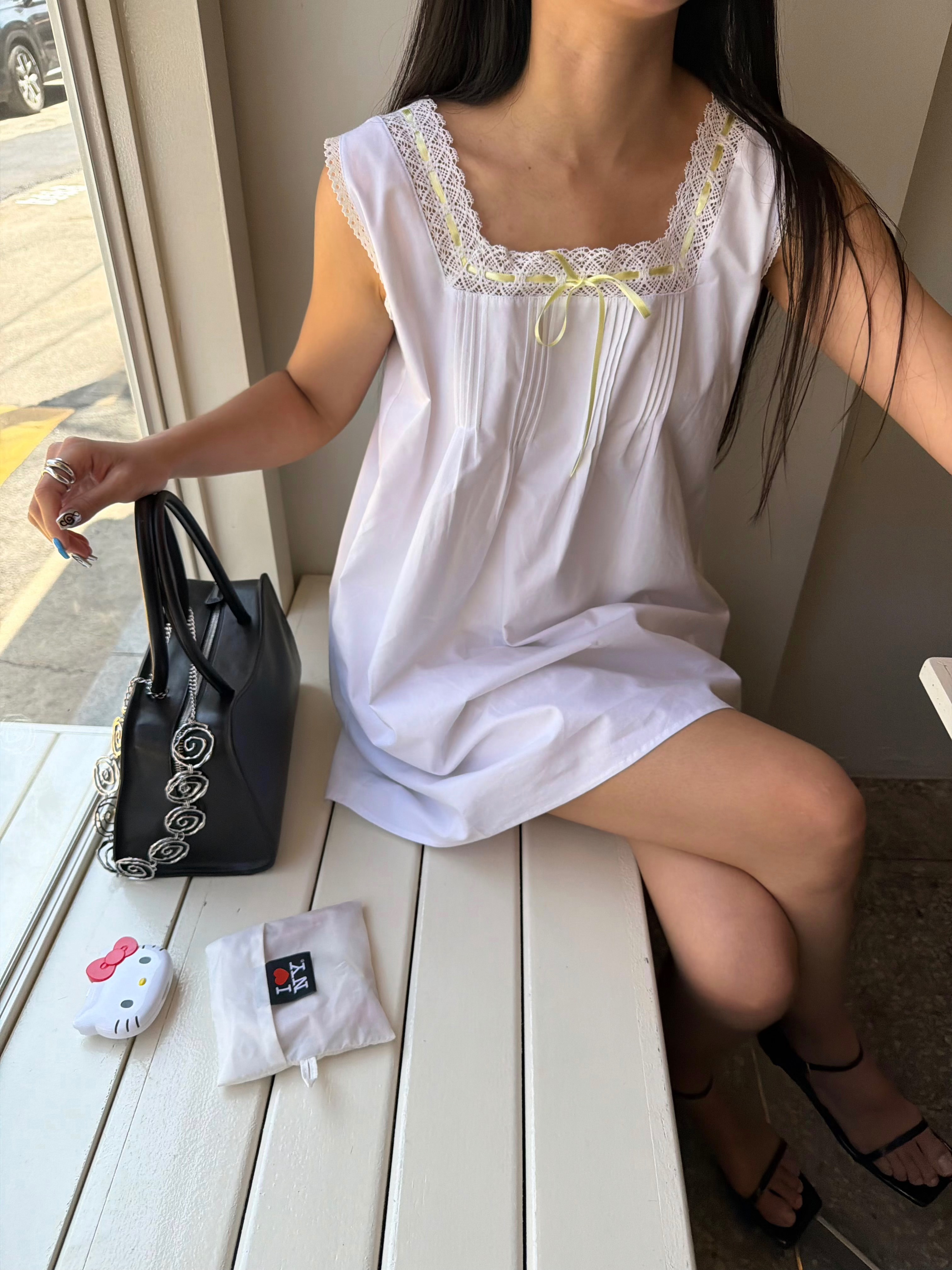 TLC PRAIRIE Chemise Dress [White]