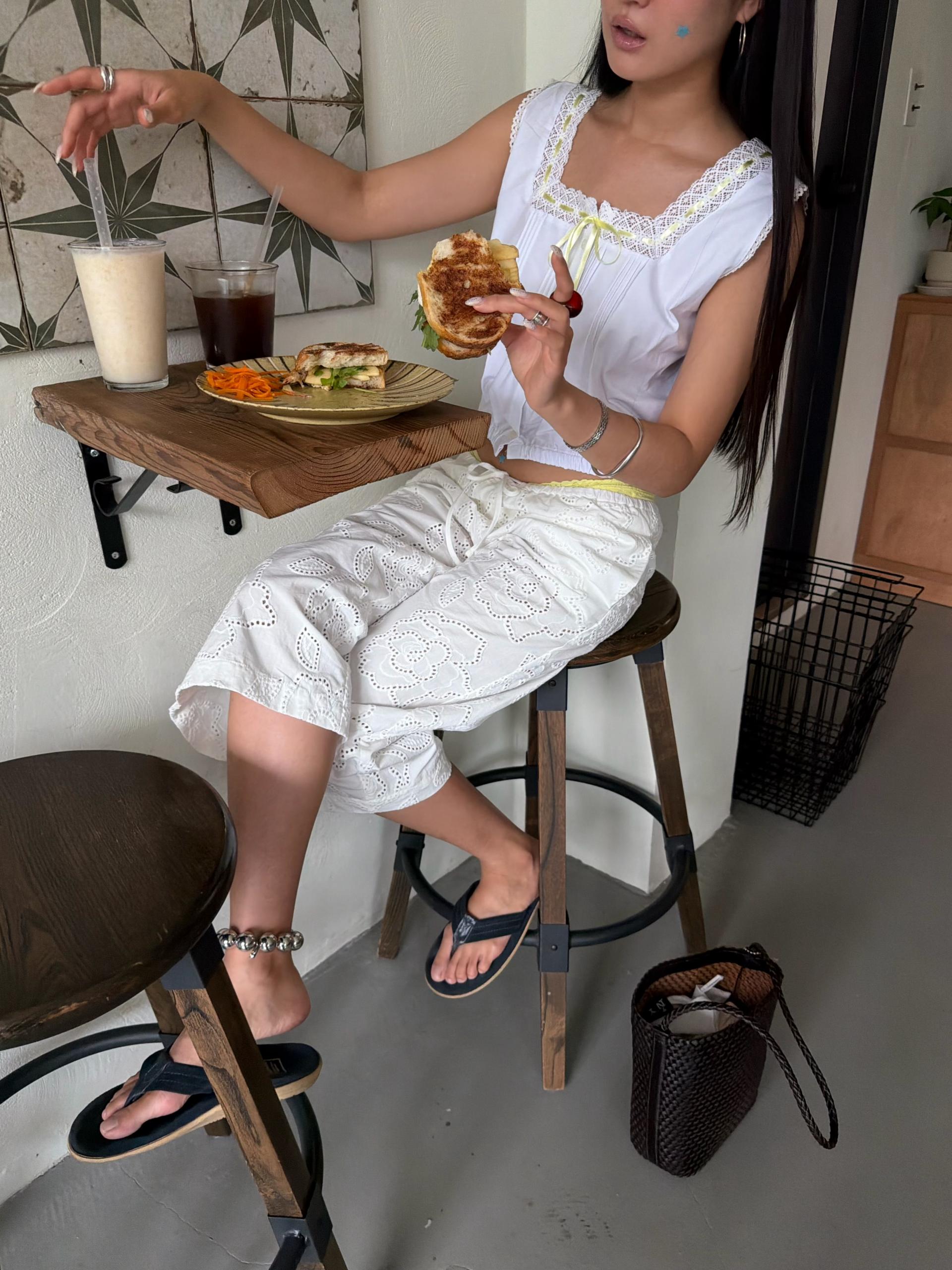 TLC PRAIRIE Chemise Top [White]