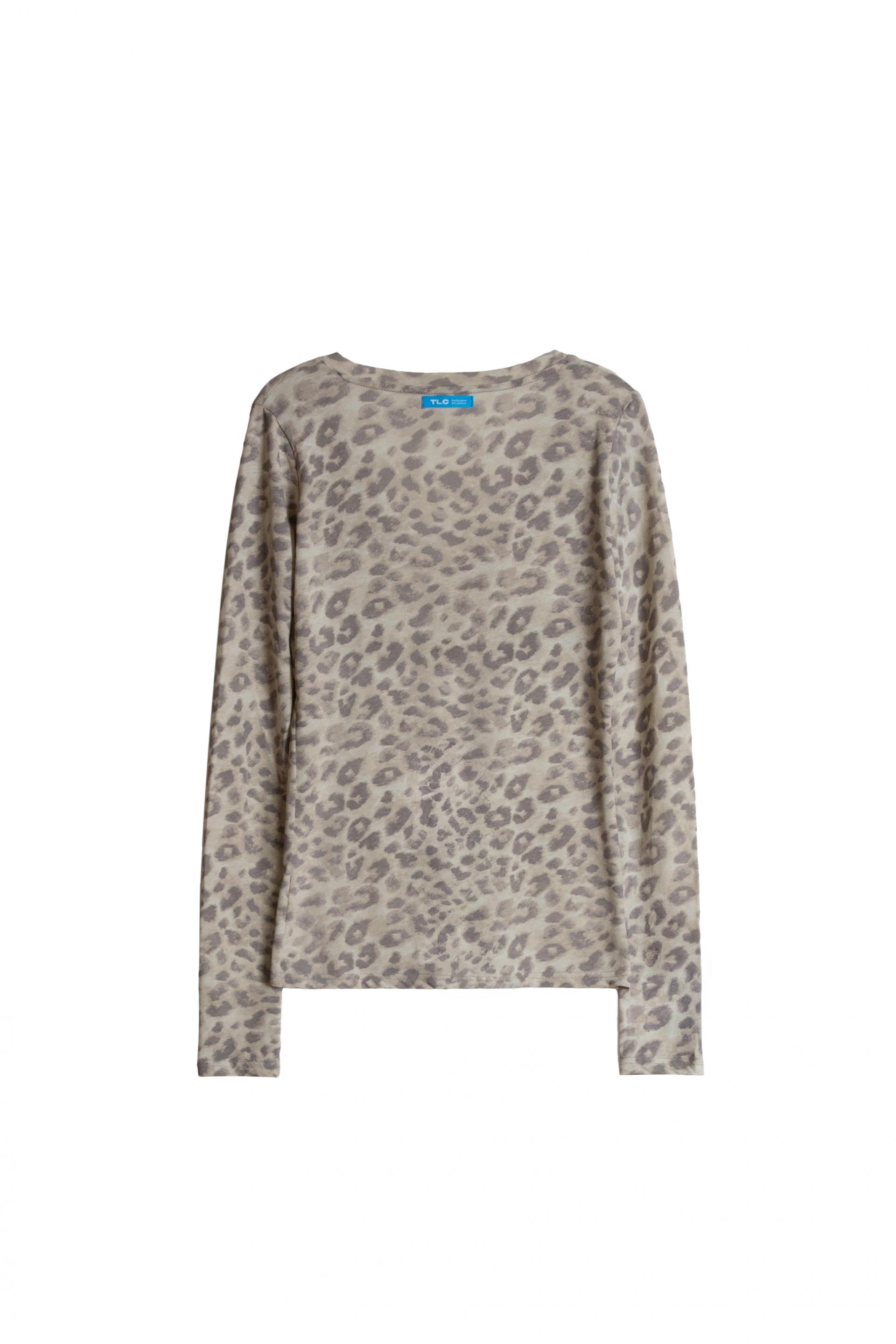 Deep V L/S T-shirts [Leopard]