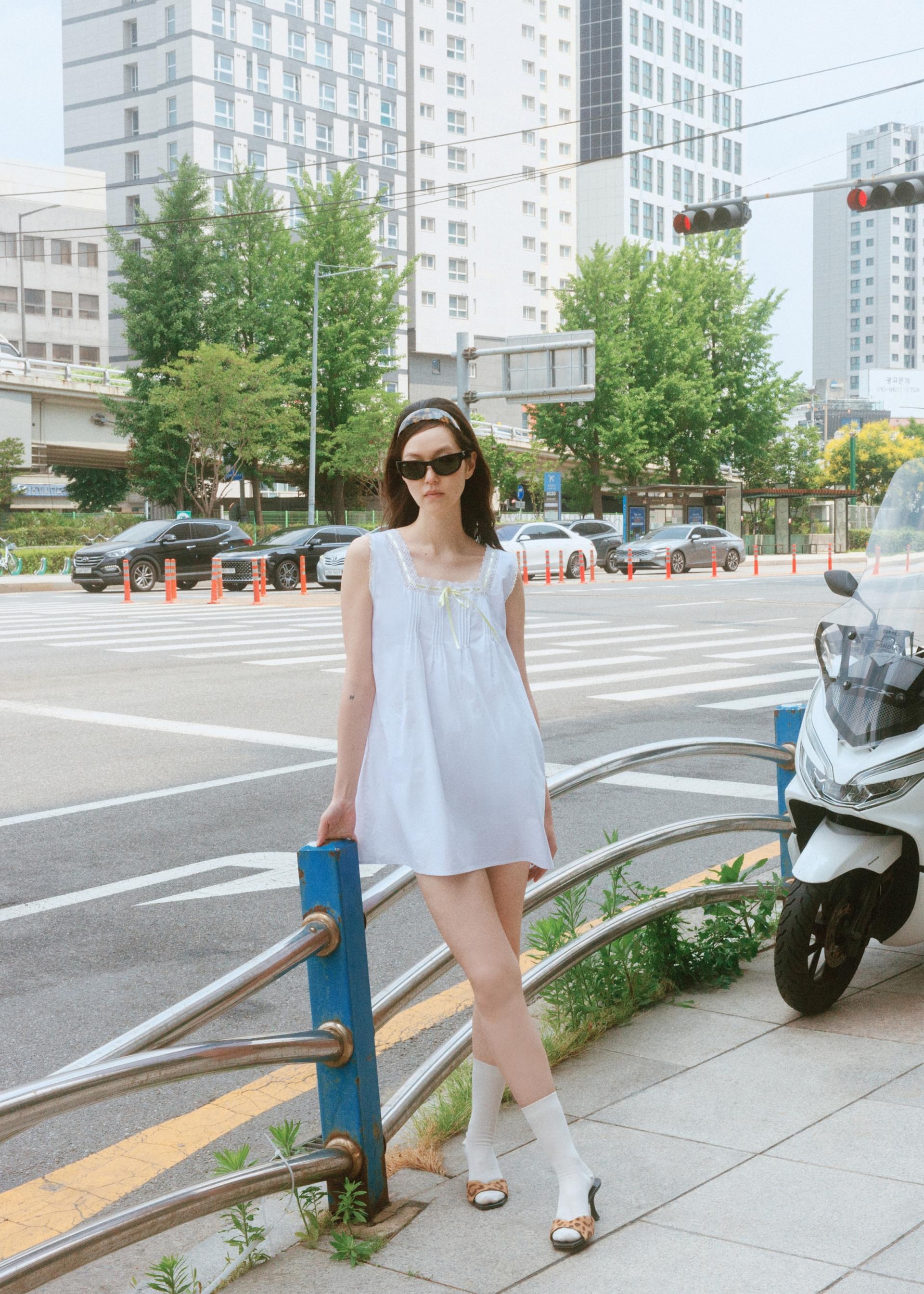 TLC PRAIRIE Chemise Dress [White]