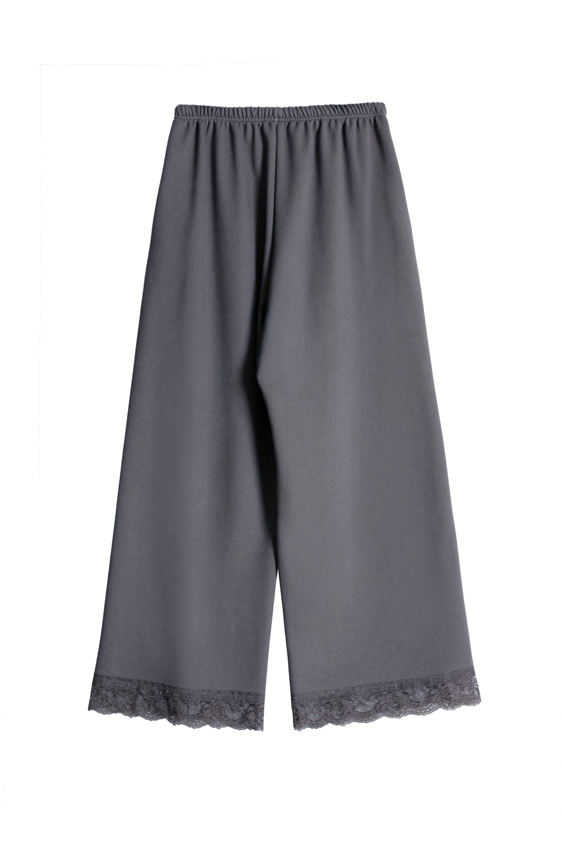 Lace Trimmed Trousers [Dark Gray]