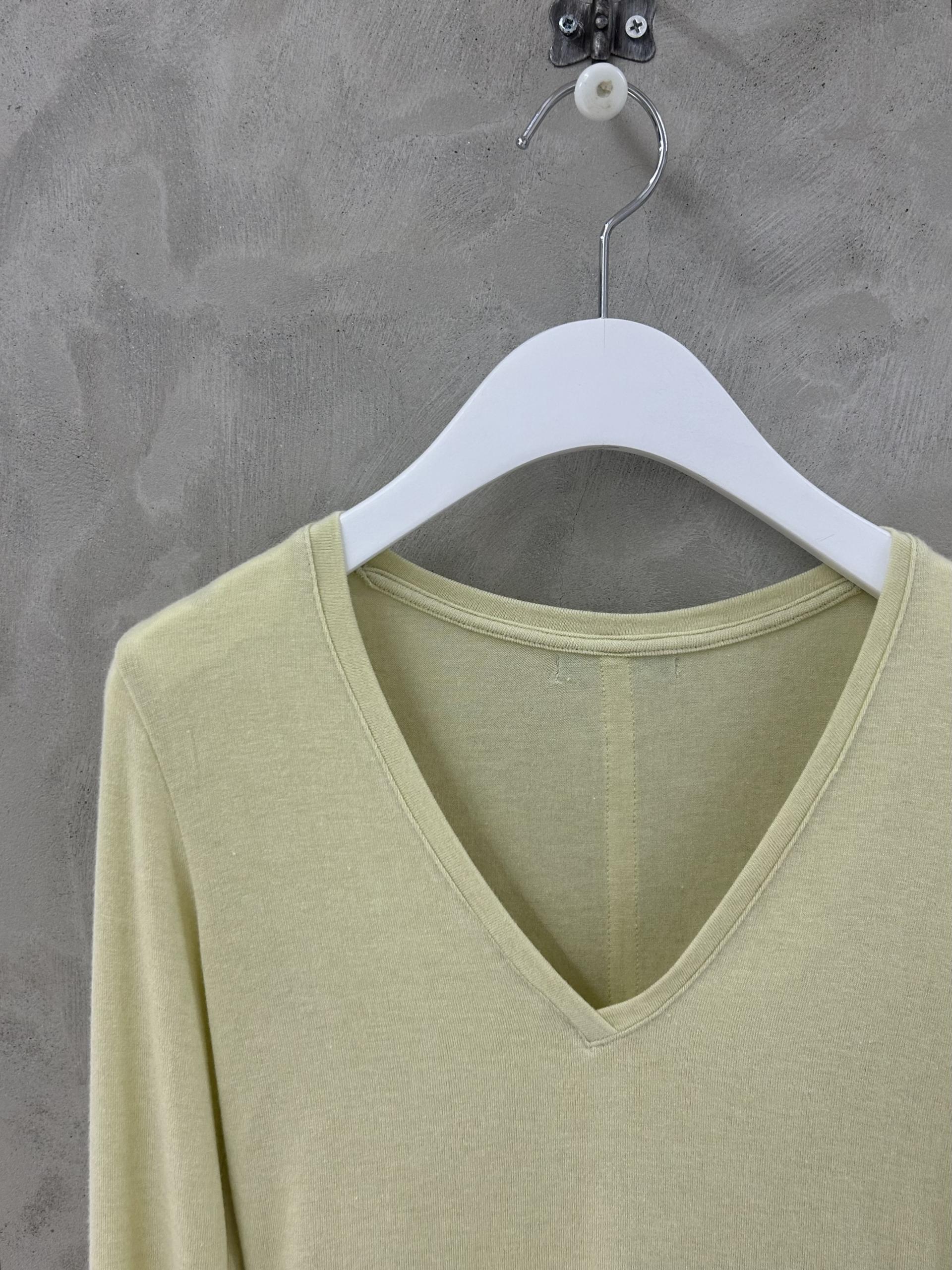 Deep V L/S T-shirts [Yellow]