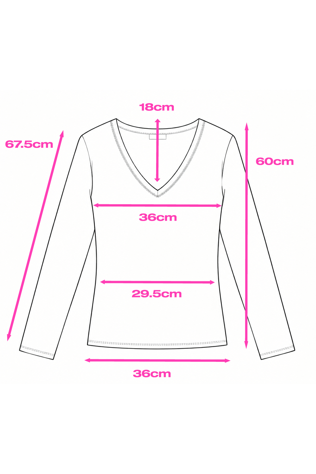 Deep V L/S T-shirts [Melange Gray]