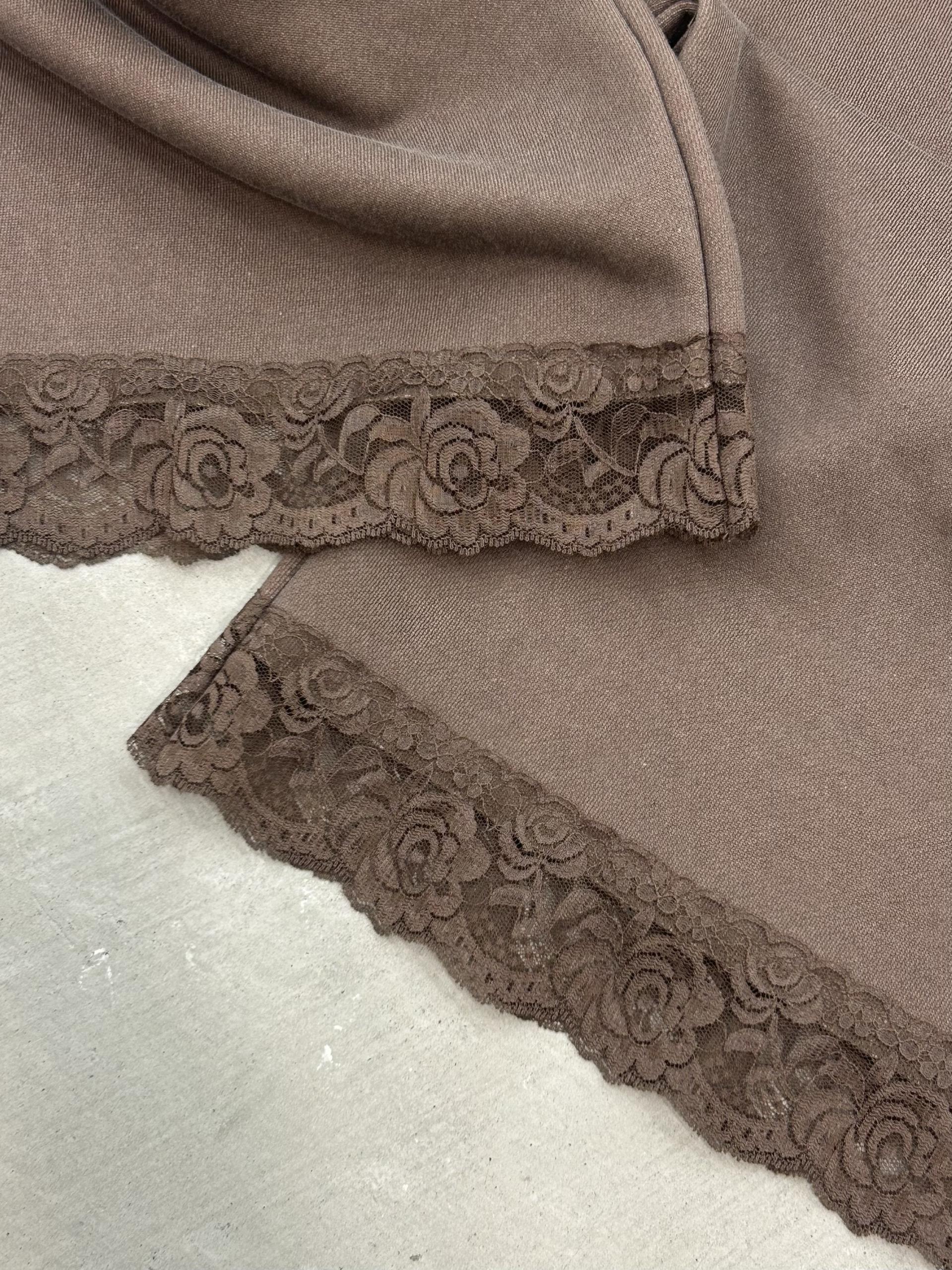 Lace Trimmed Trousers [Brown]