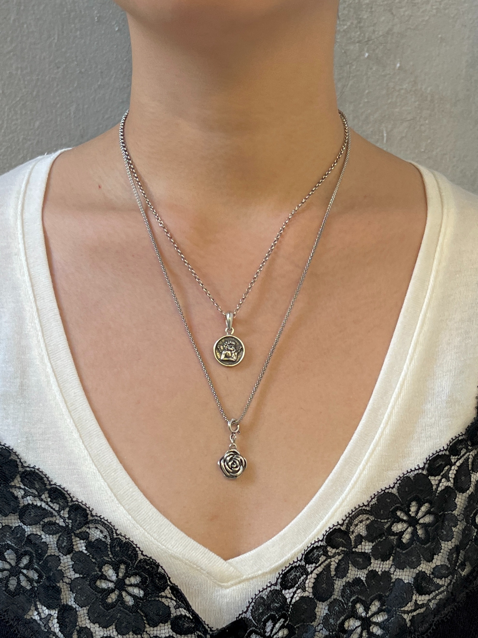 Sterling Silver Angel Coin Necklace