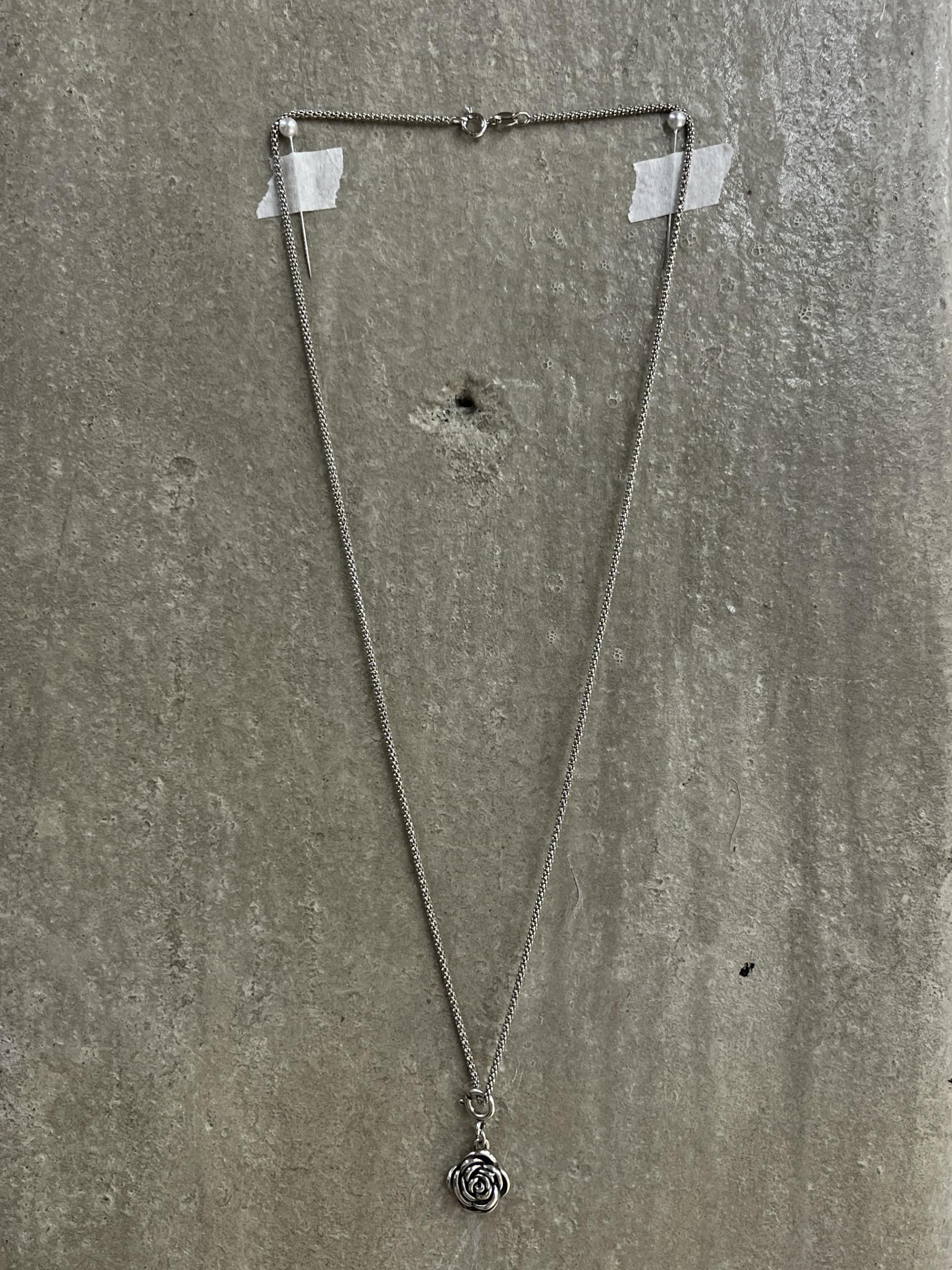 Sterling Silver Rose Necklace