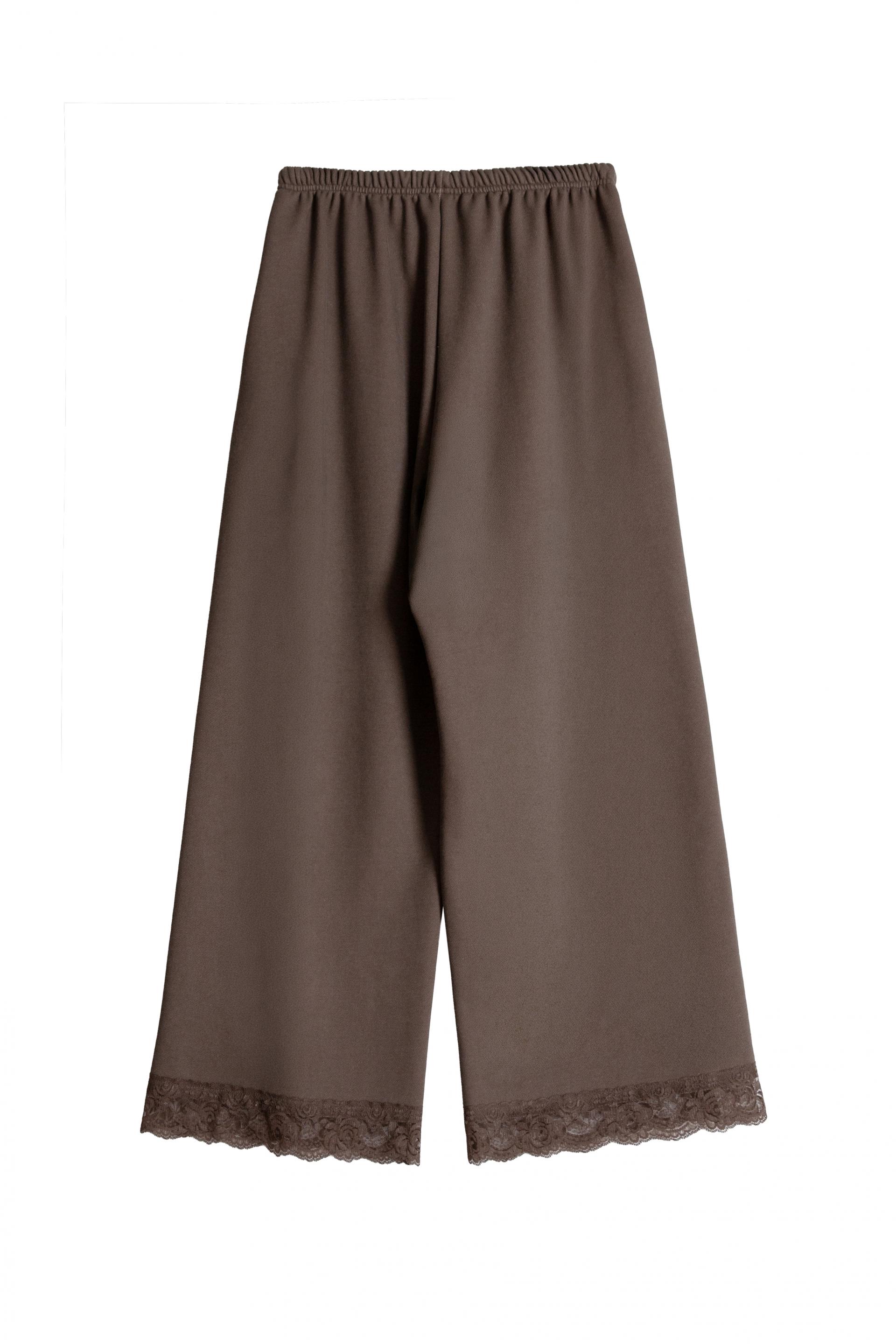 Lace Trimmed Trousers [Brown]