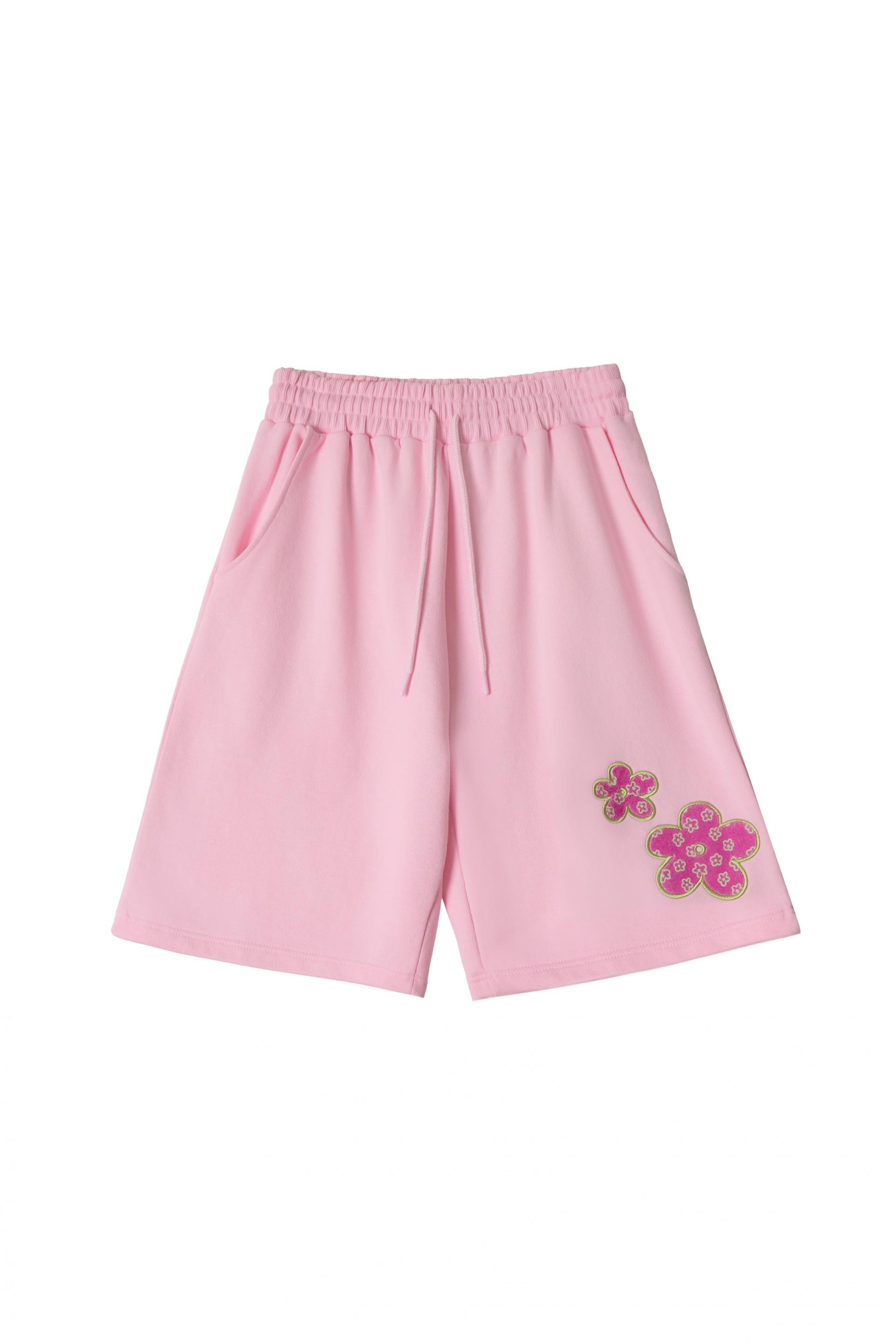 Hopeless Romantic Applique Shorts [Pink]