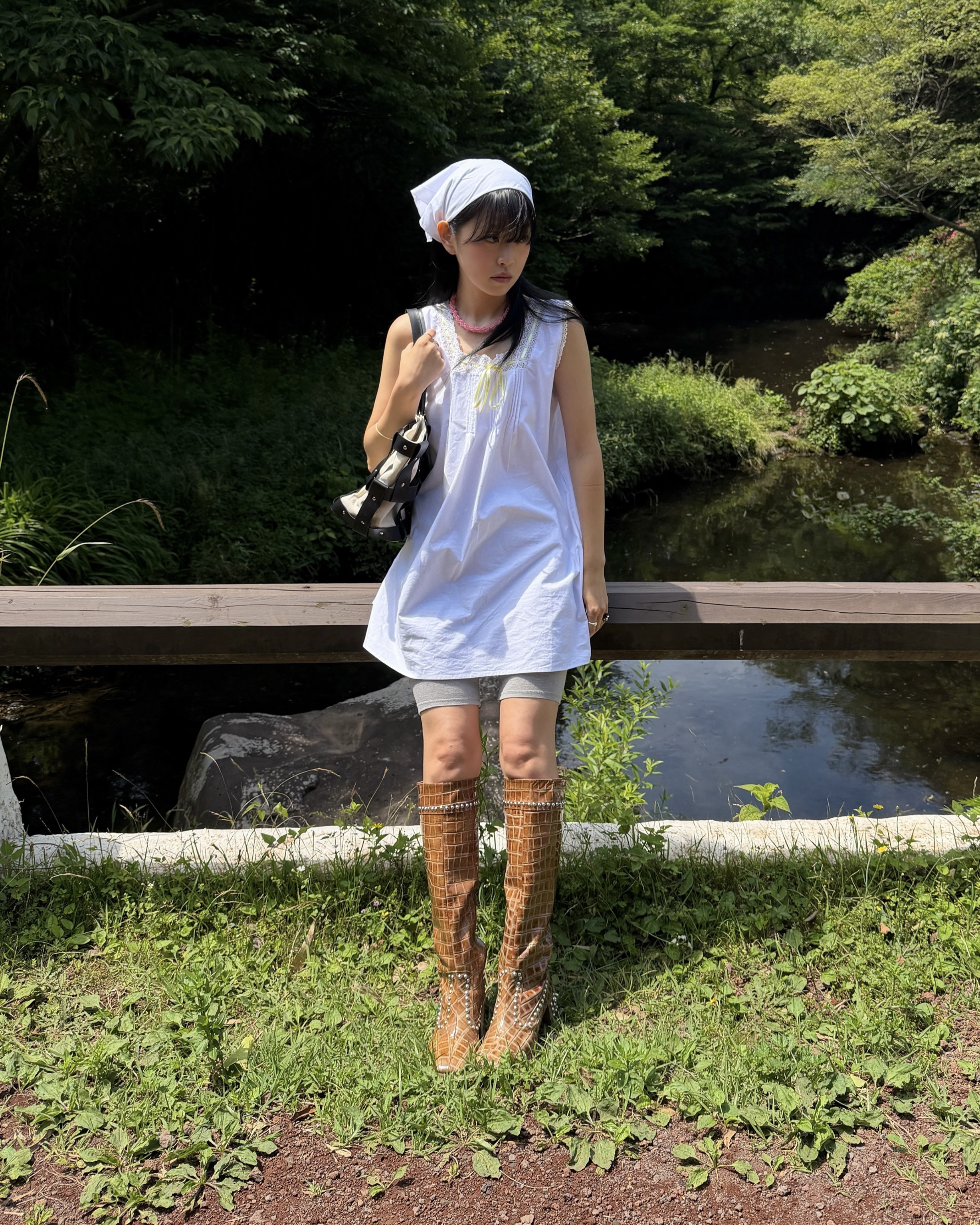 TLC PRAIRIE Chemise Dress [White]