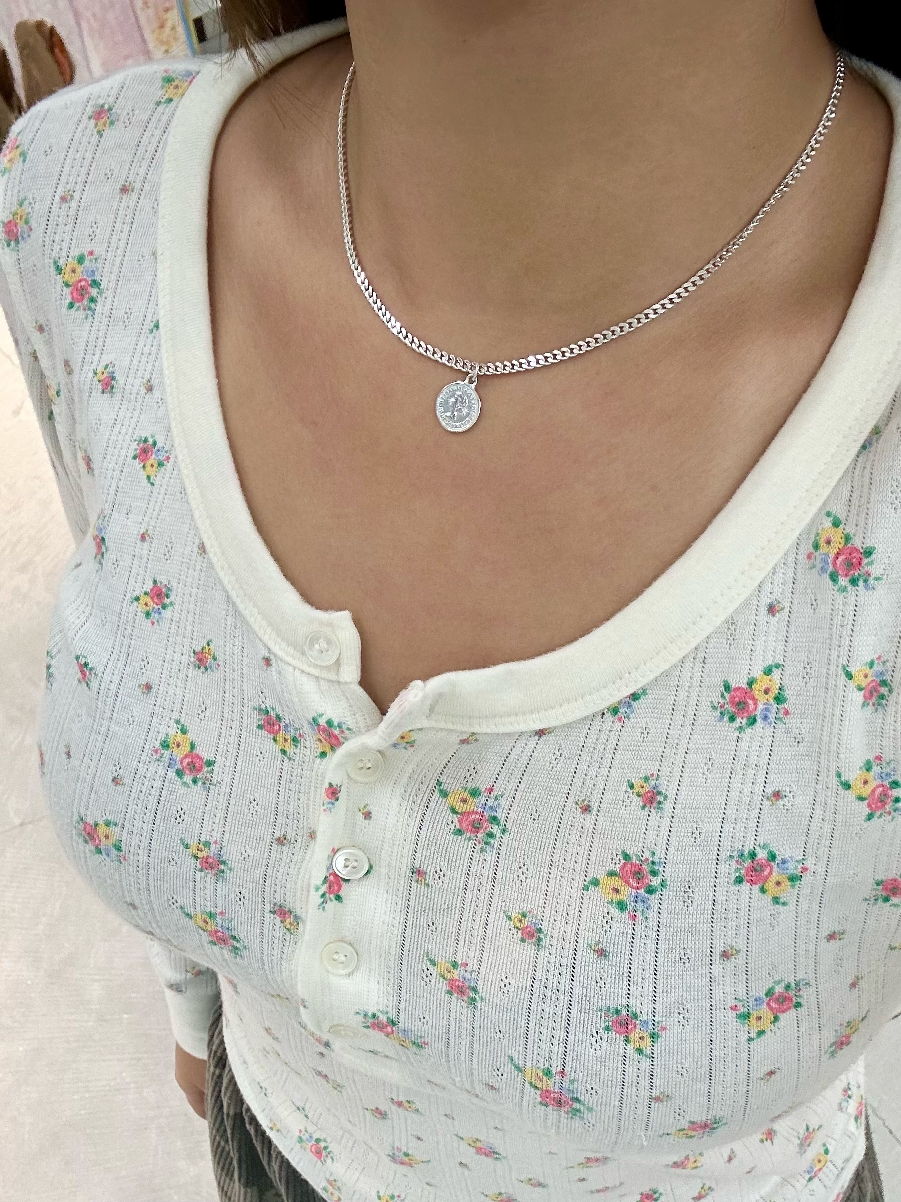 Sterling Silver Mini Coin Necklace