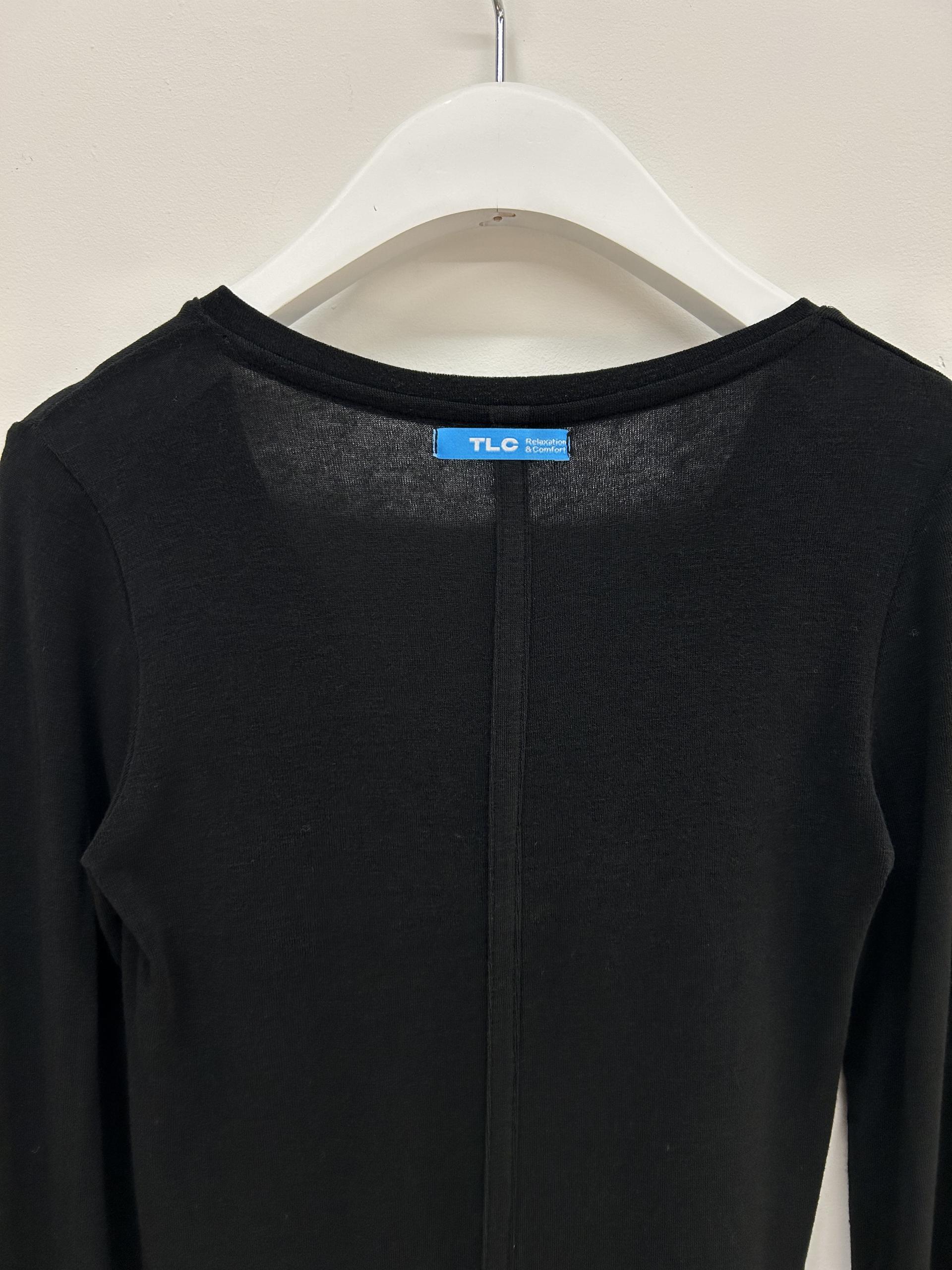 Deep V L/S T-shirts [Black]