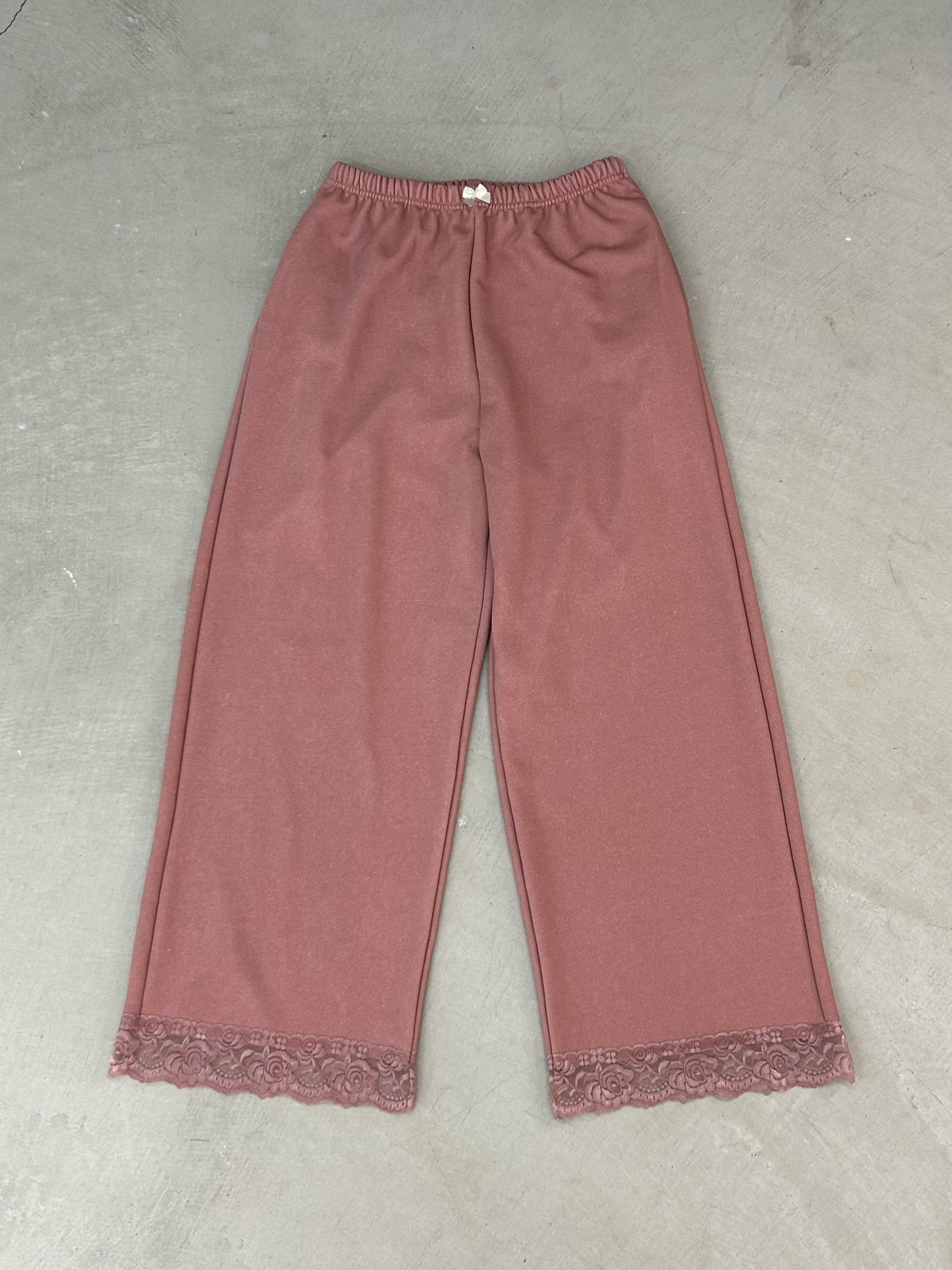 Lace Trimmed Trousers [Pink]