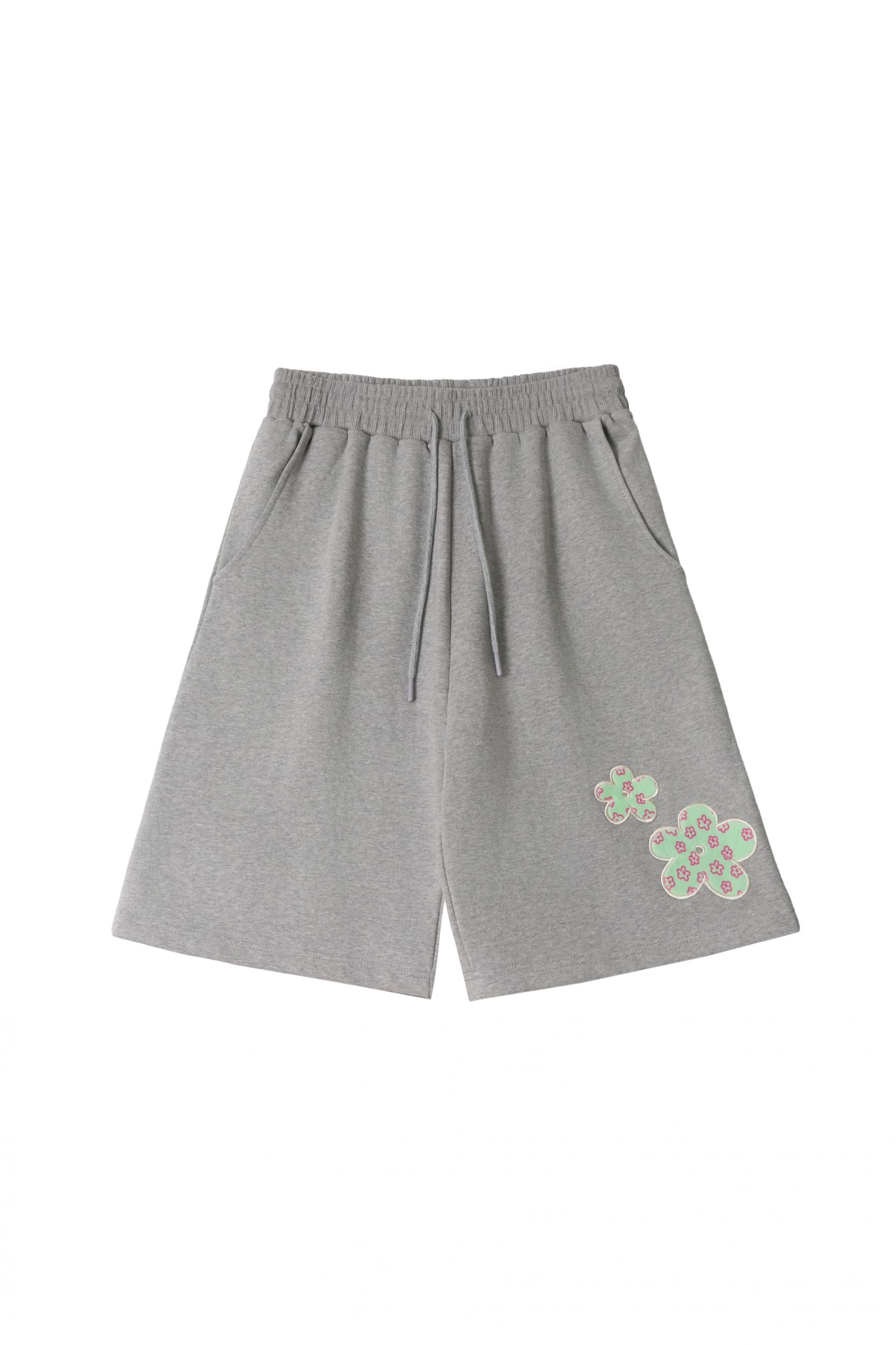 Hopeless Romantic Applique Shorts [Gray]