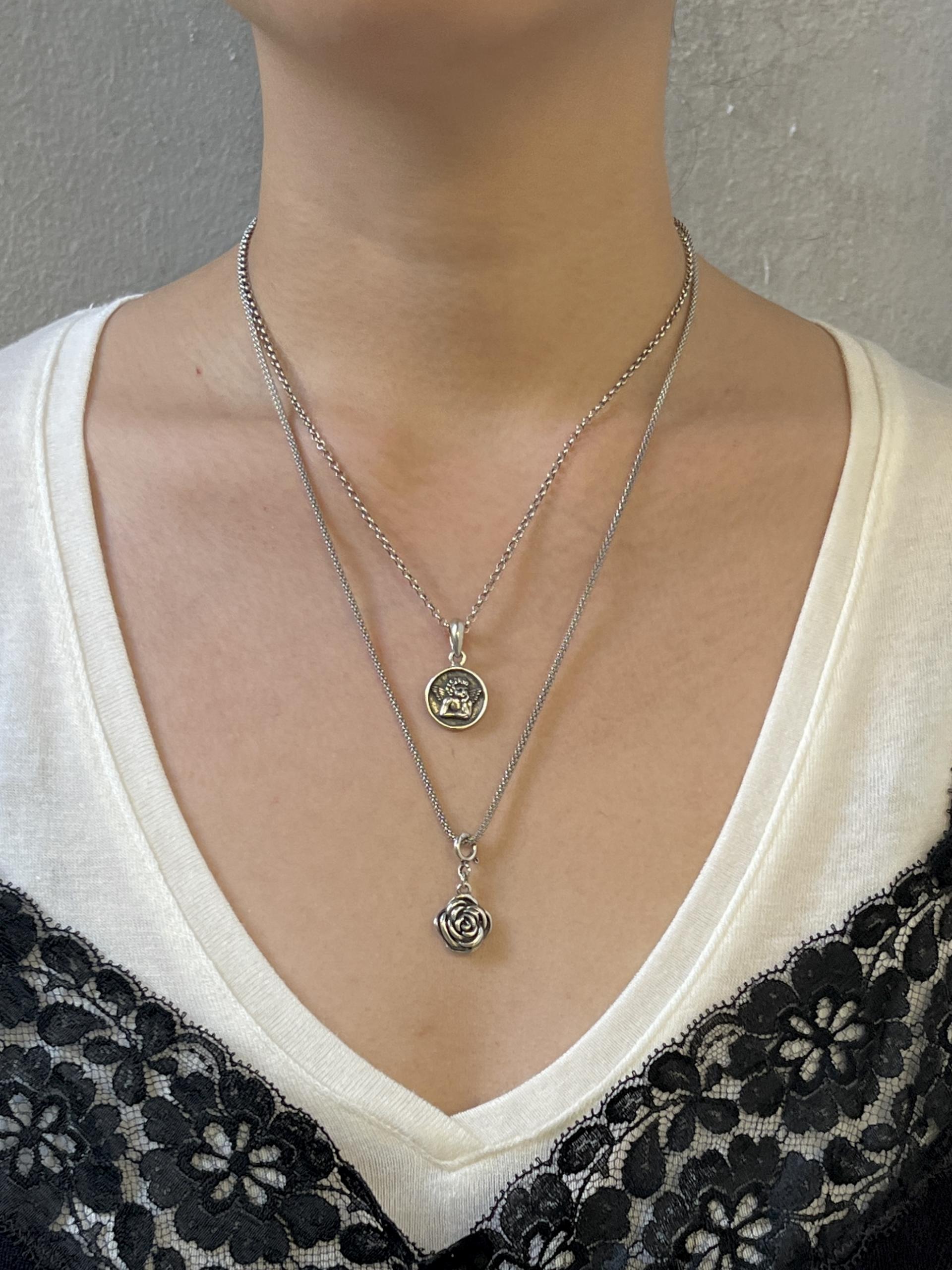 Sterling Silver Rose Necklace