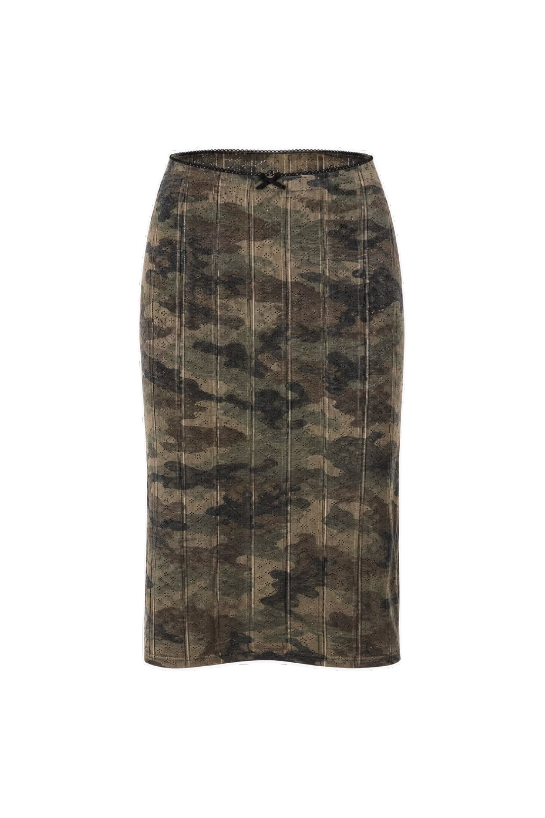 Pointelle Midi Skirt [Camouflage]
