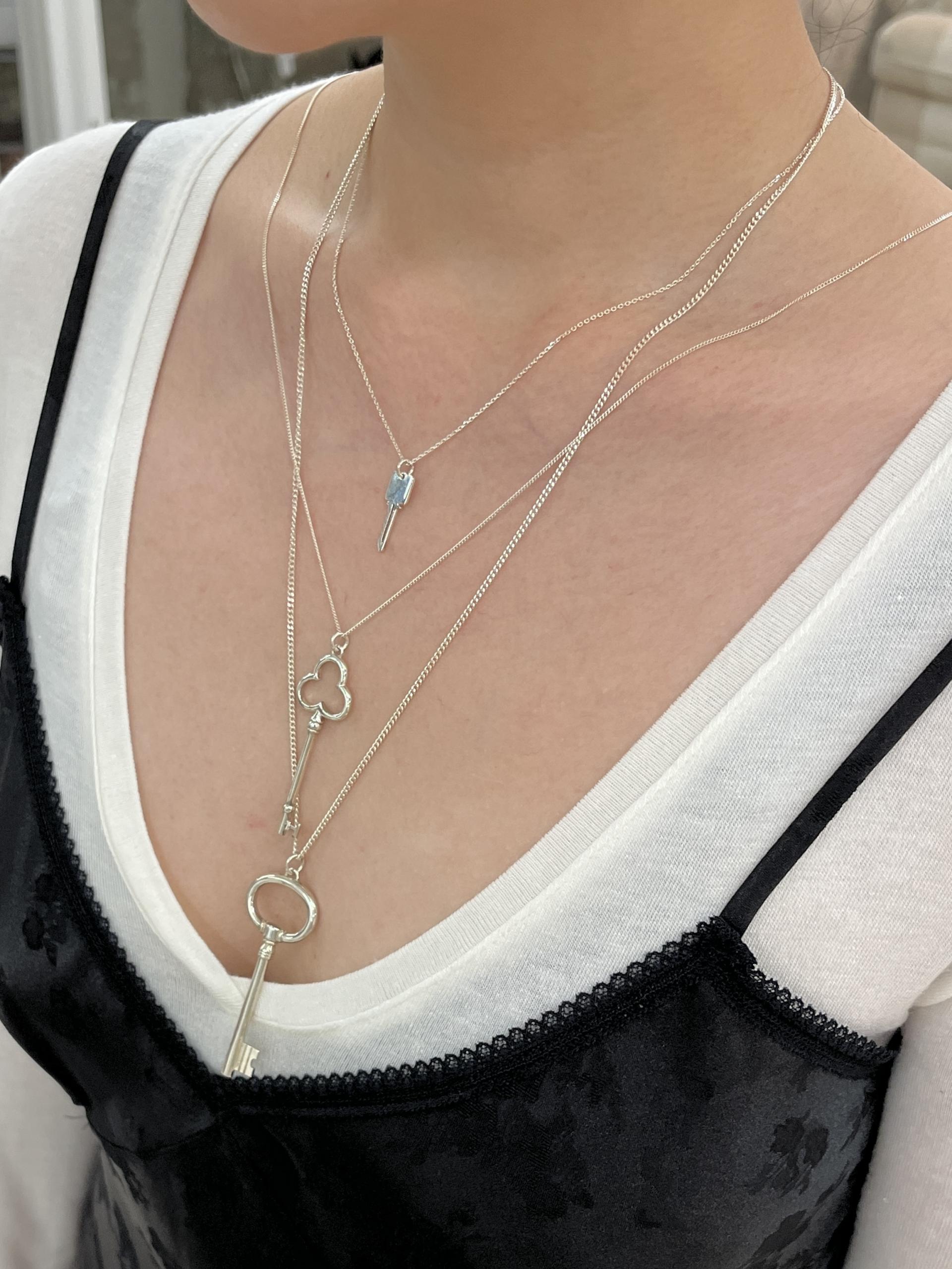 Sterling Silver Mini Key Necklace