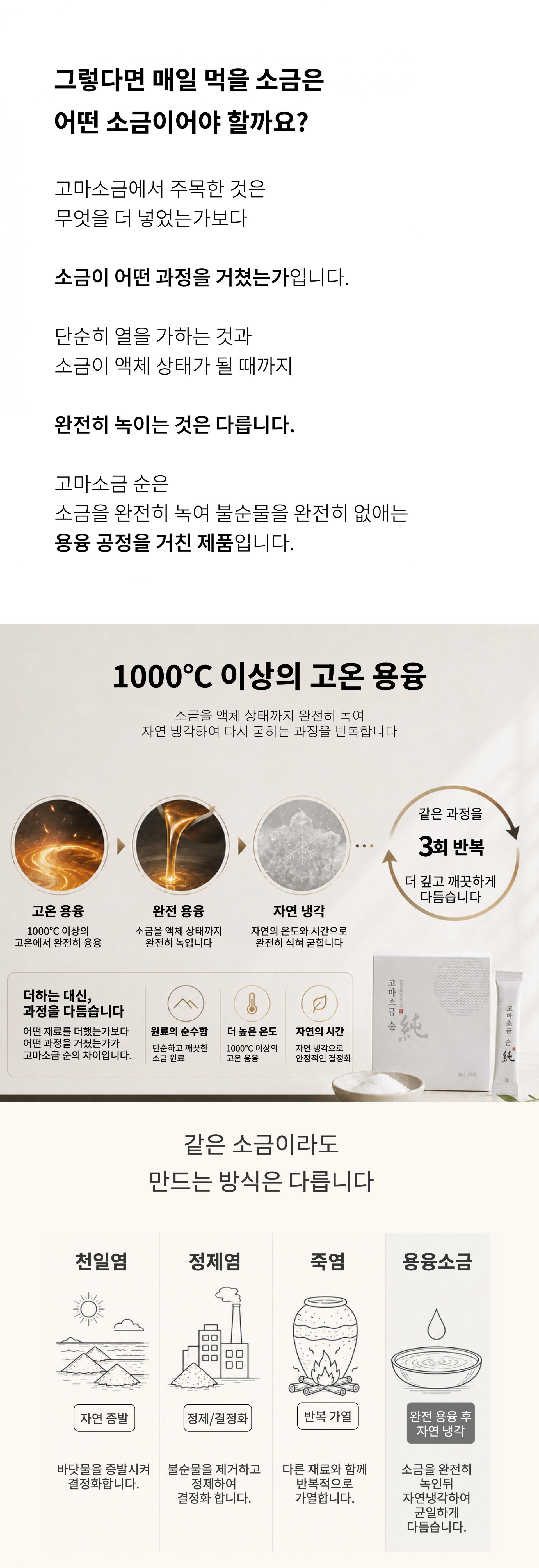고마소금 순 - 프리미엄 용융소금 50포/100포