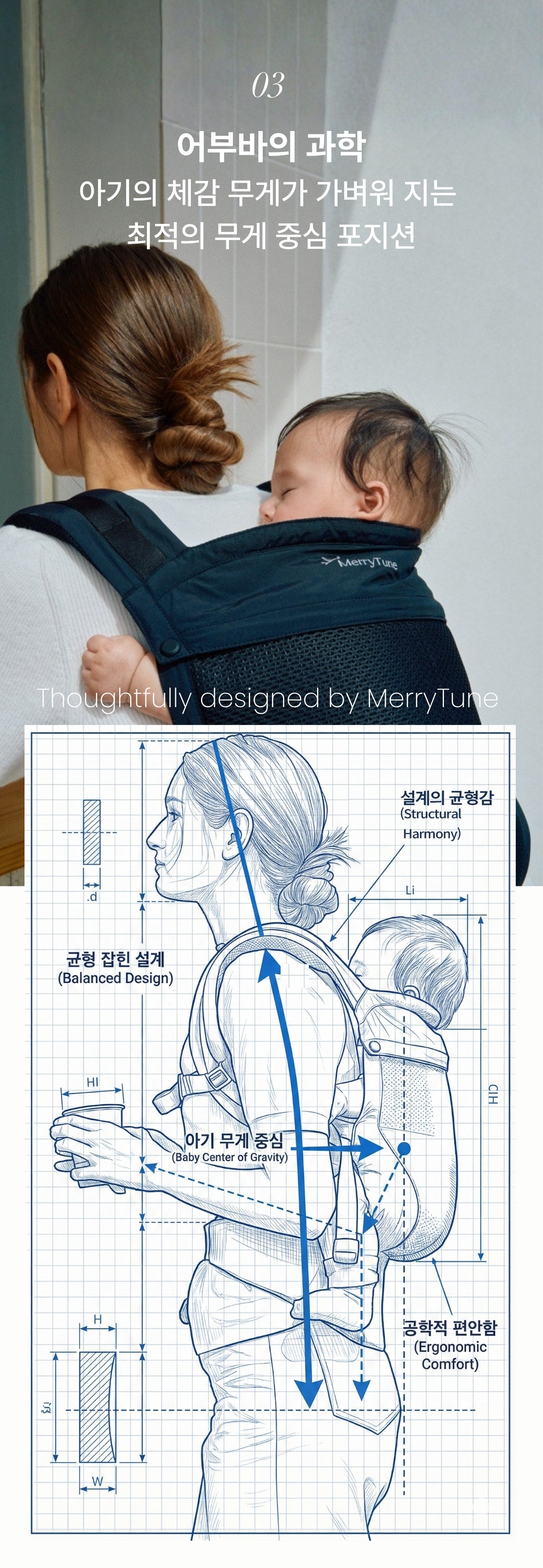 메리튠 얼티밋 매쉬 휴대용부스터 아기띠