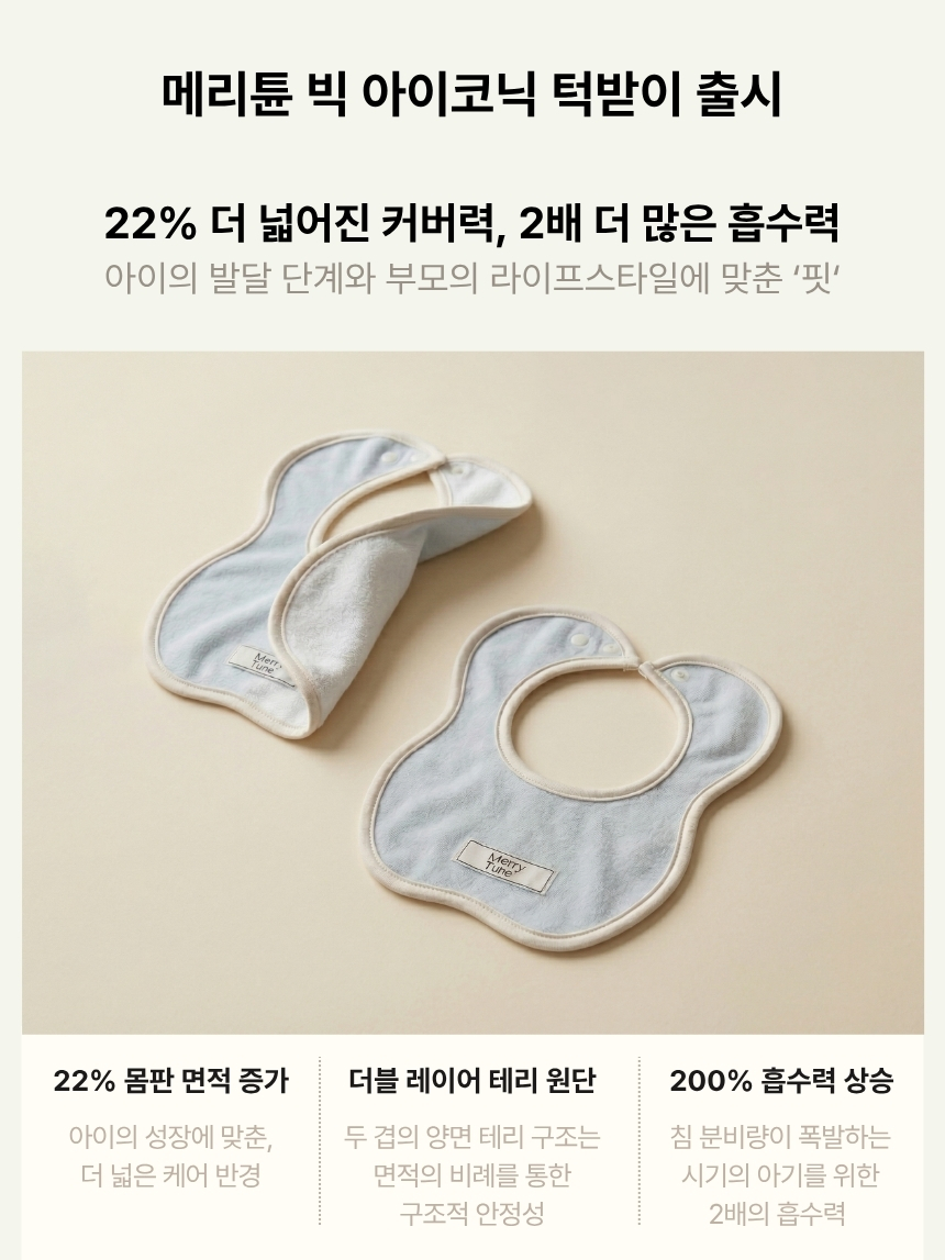 [예약구매] 메리튠 아이코닉 테리 베이비빕 턱받이 6+1 이벤트 (4/30부터 주문순 순차배송)