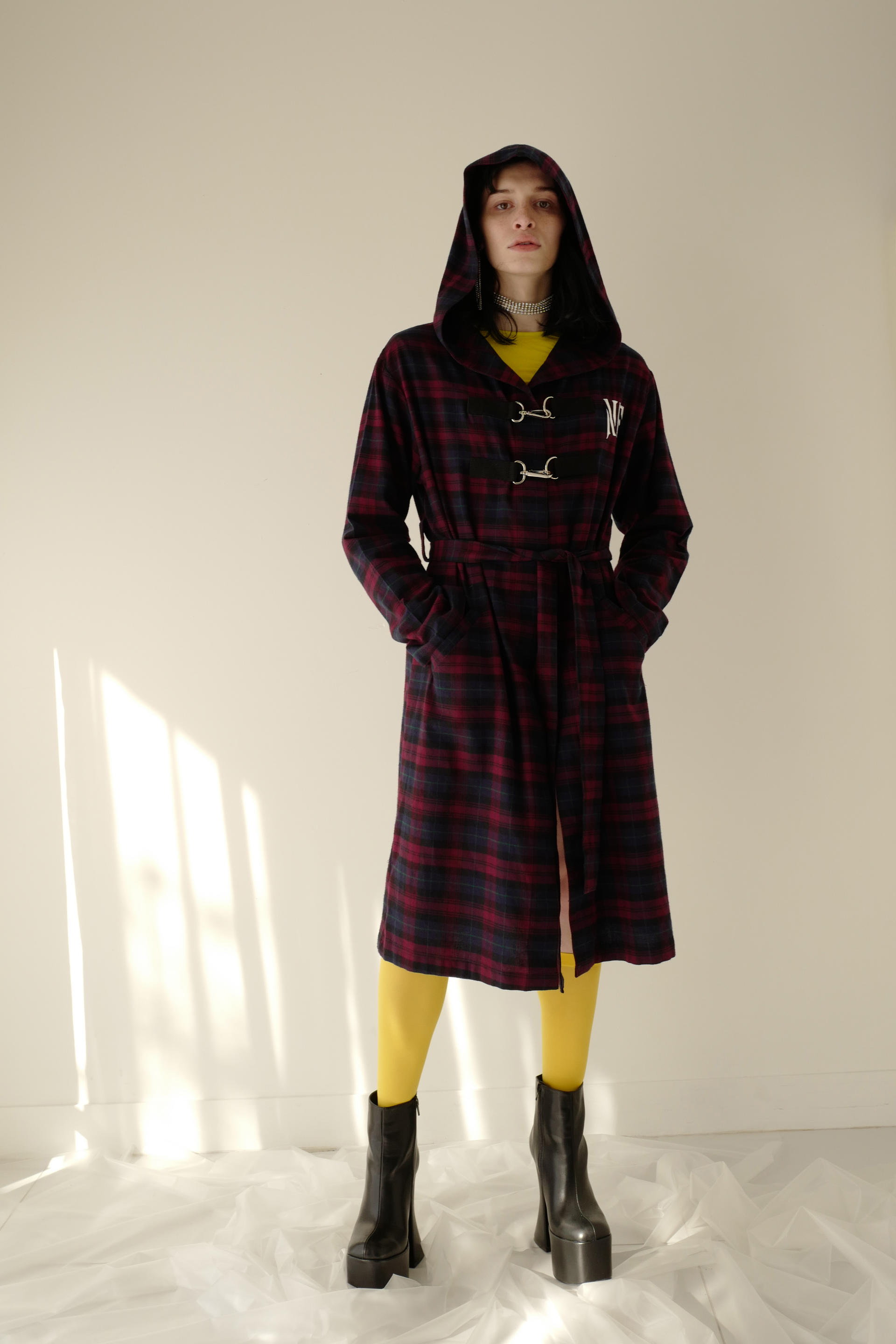 NIGHTFLOW Hooked Long Checked Shirt