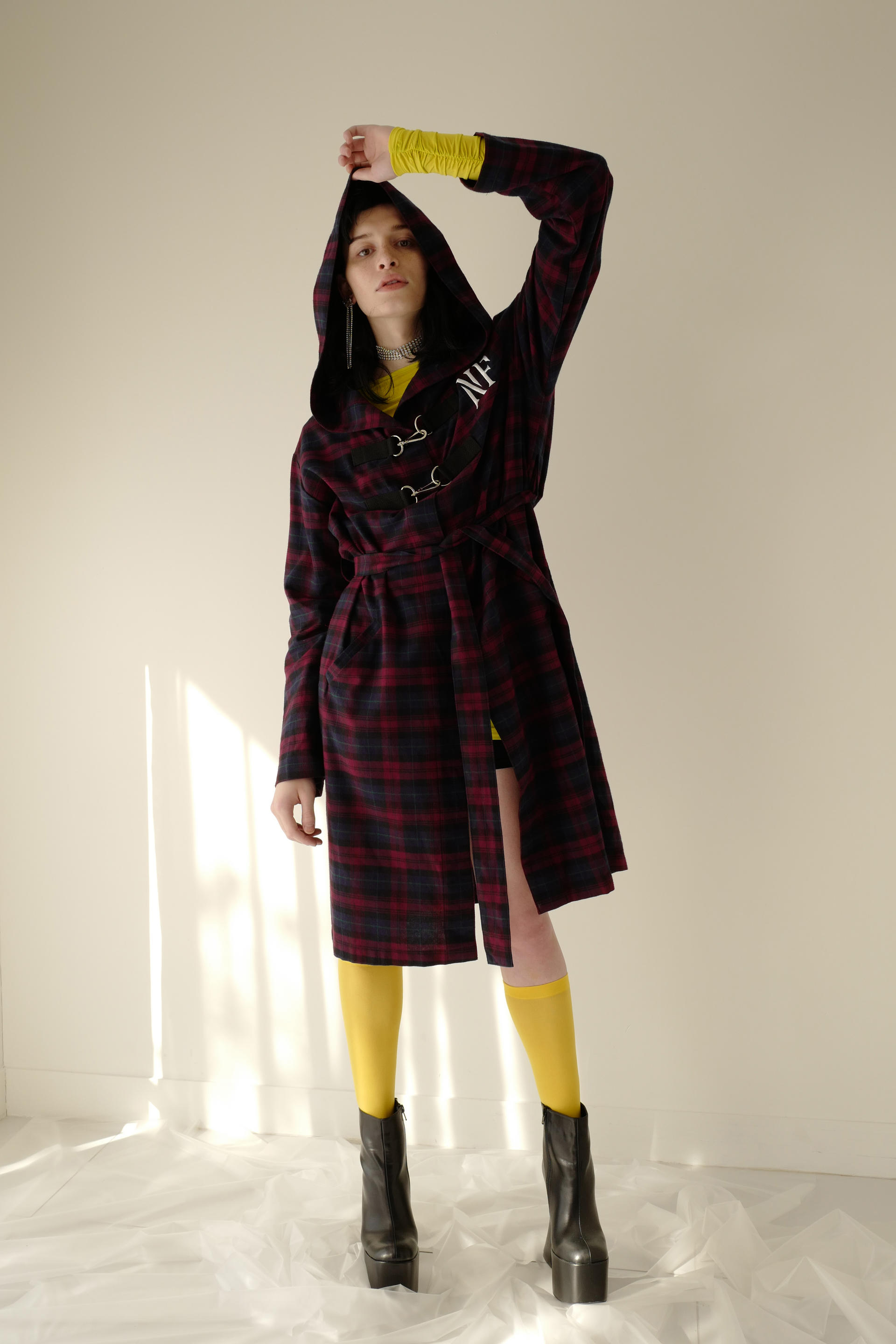 NIGHTFLOW Hooked Long Checked Shirt