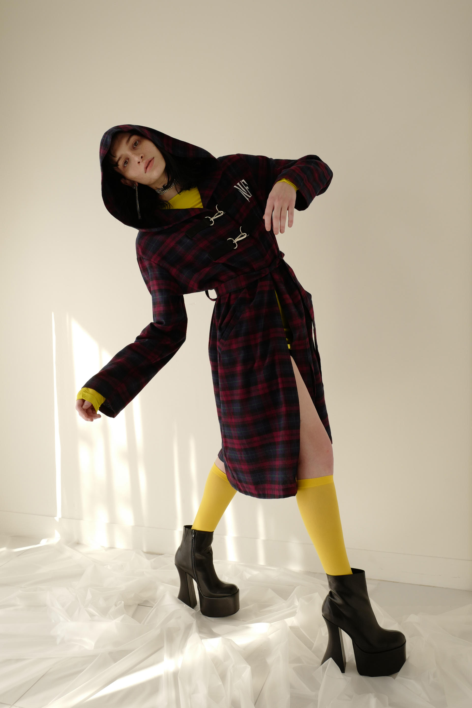 NIGHTFLOW Hooked Long Checked Shirt