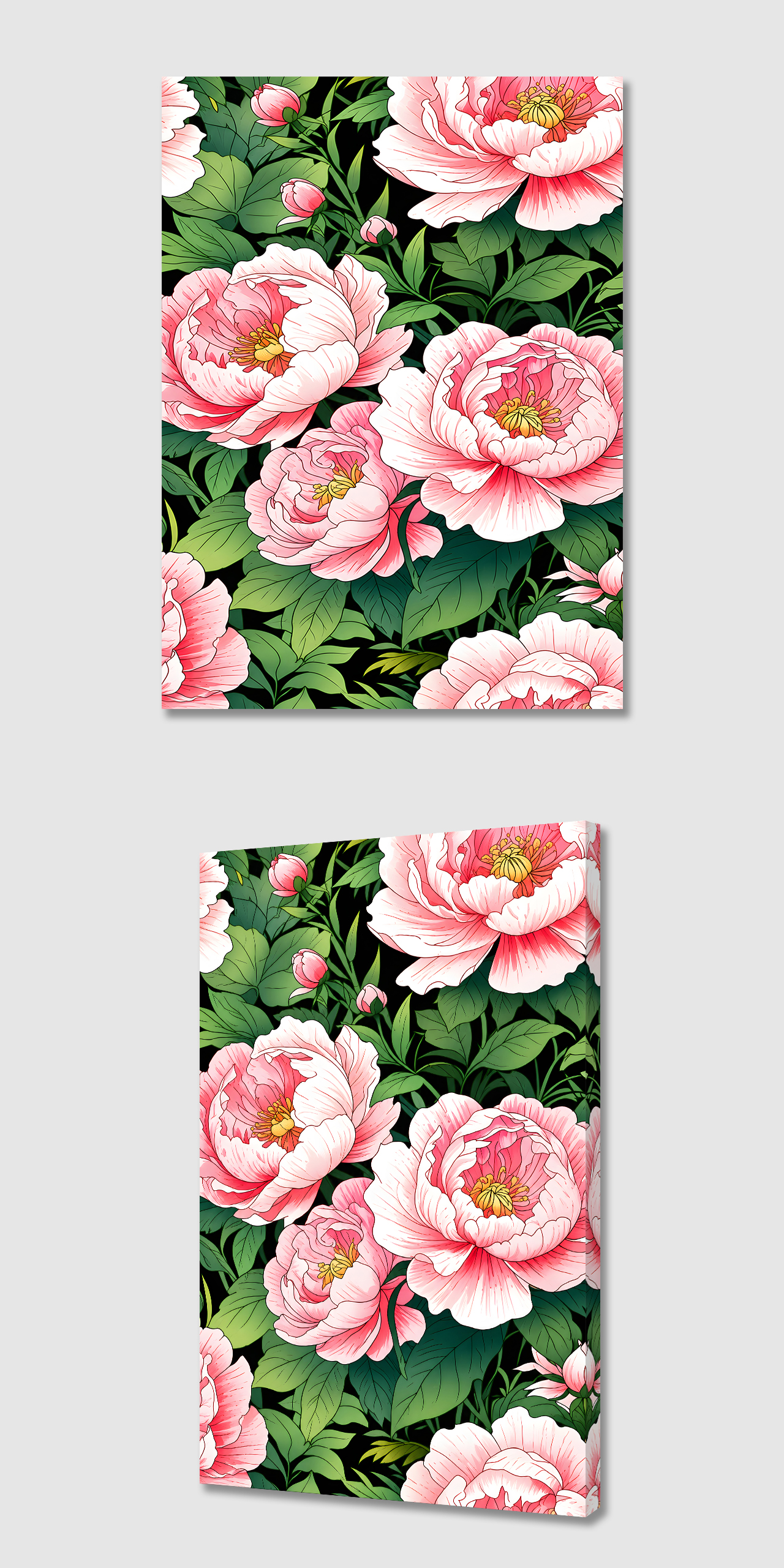 부귀영화 모란꽃 캔버스 액자 거실 현관 사무실 부자되는 풍수 인테리어 그림