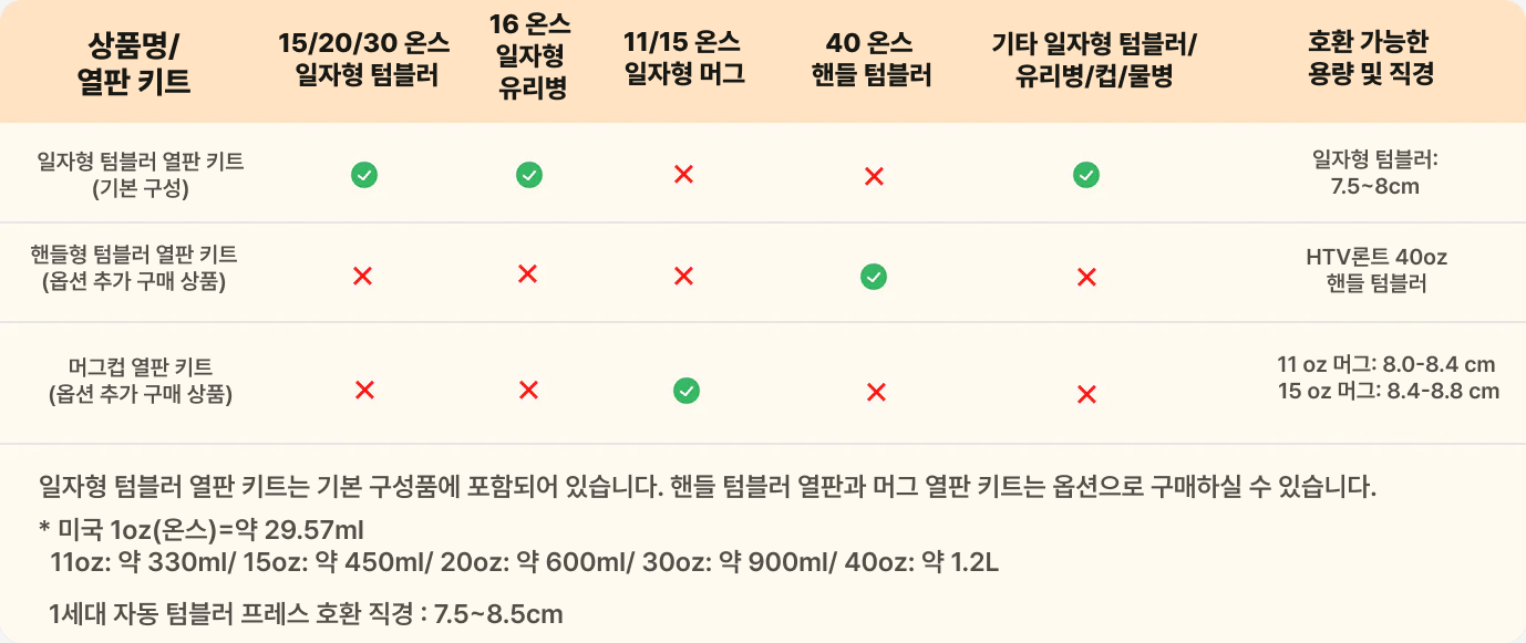 HTV론트 A200 자동 텀블러 열프레스기 머그컵 열프레스 40 온스 1.2리터 1만회 프레스 내구성