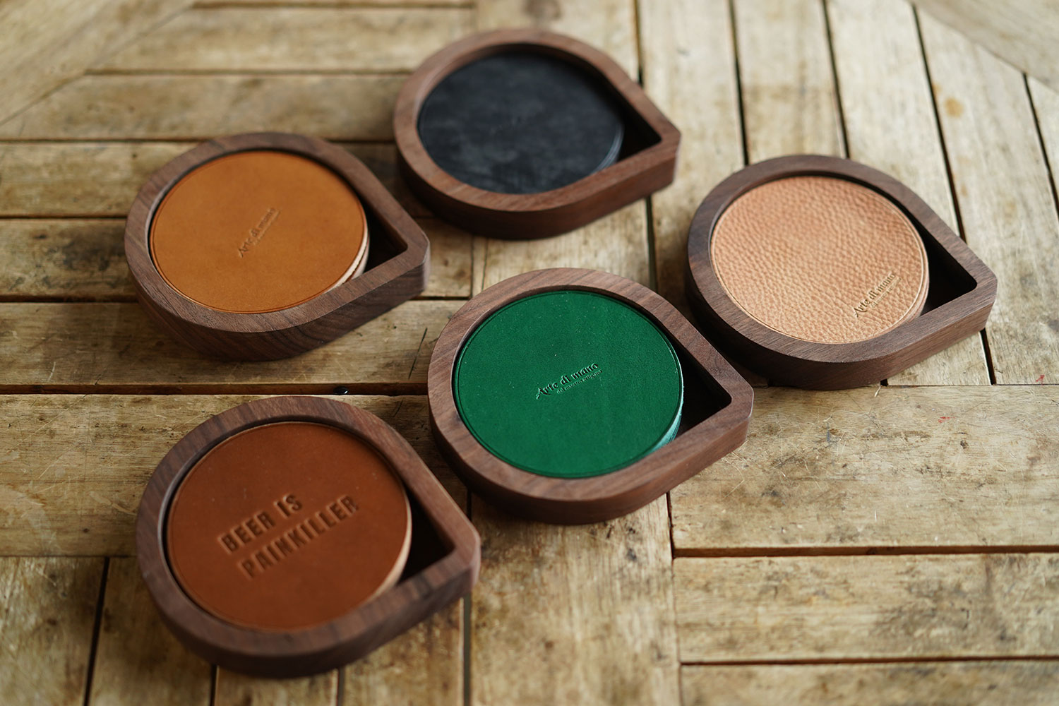 Leather Walnut Coaster