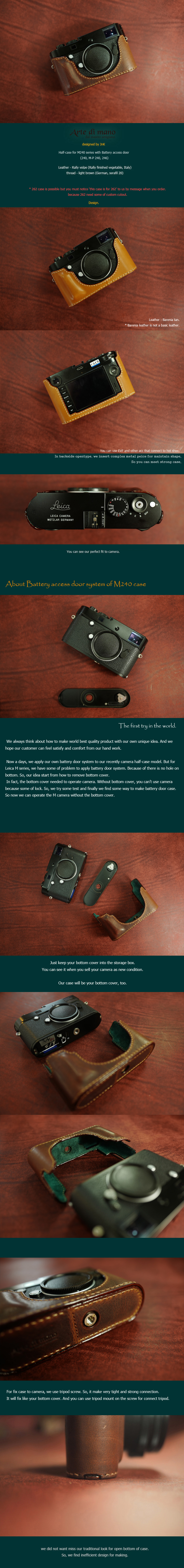 Leica M, M-P (typ240, 246, 262) half case with Battery Access Door