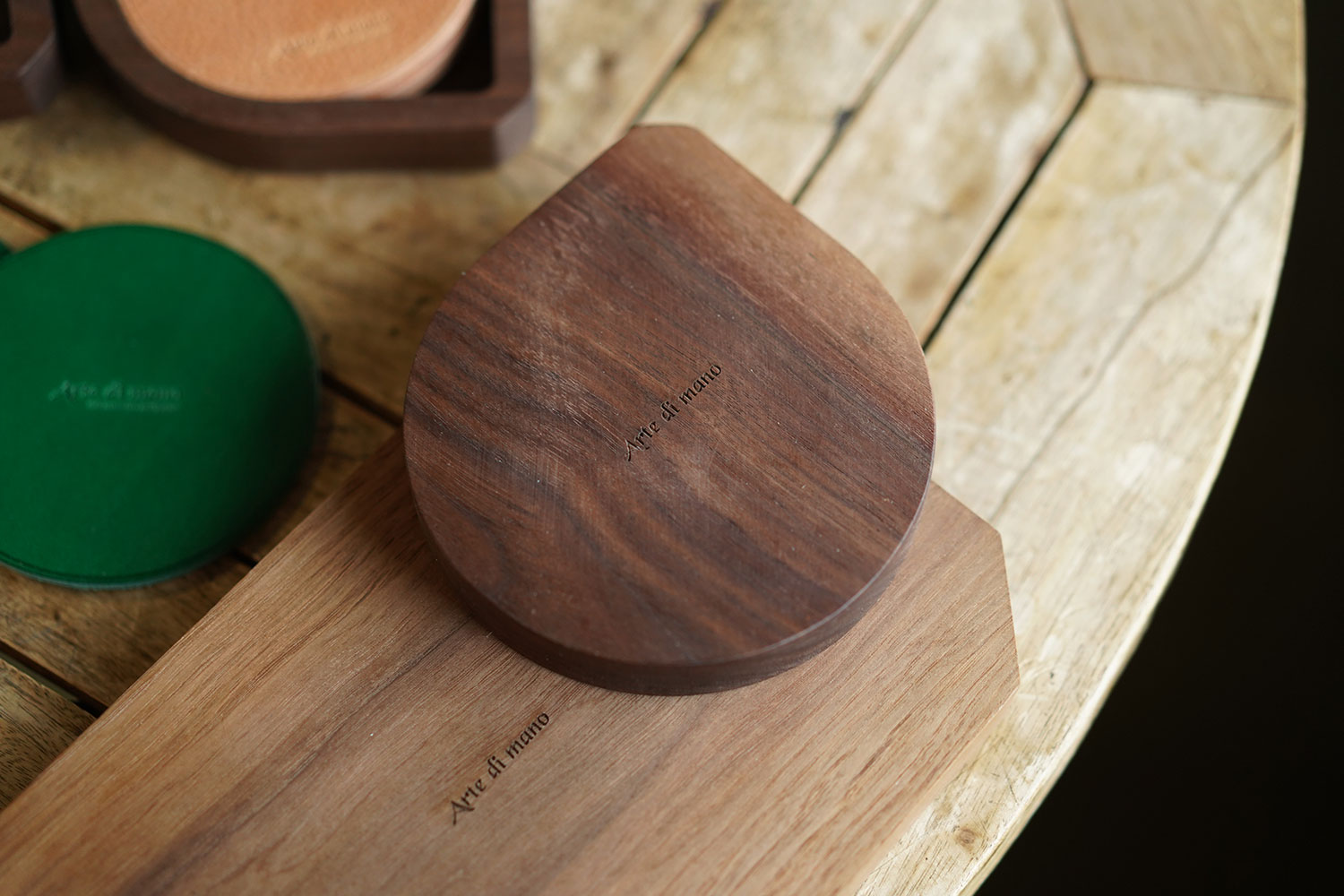 Walnut Drop Coaster Set