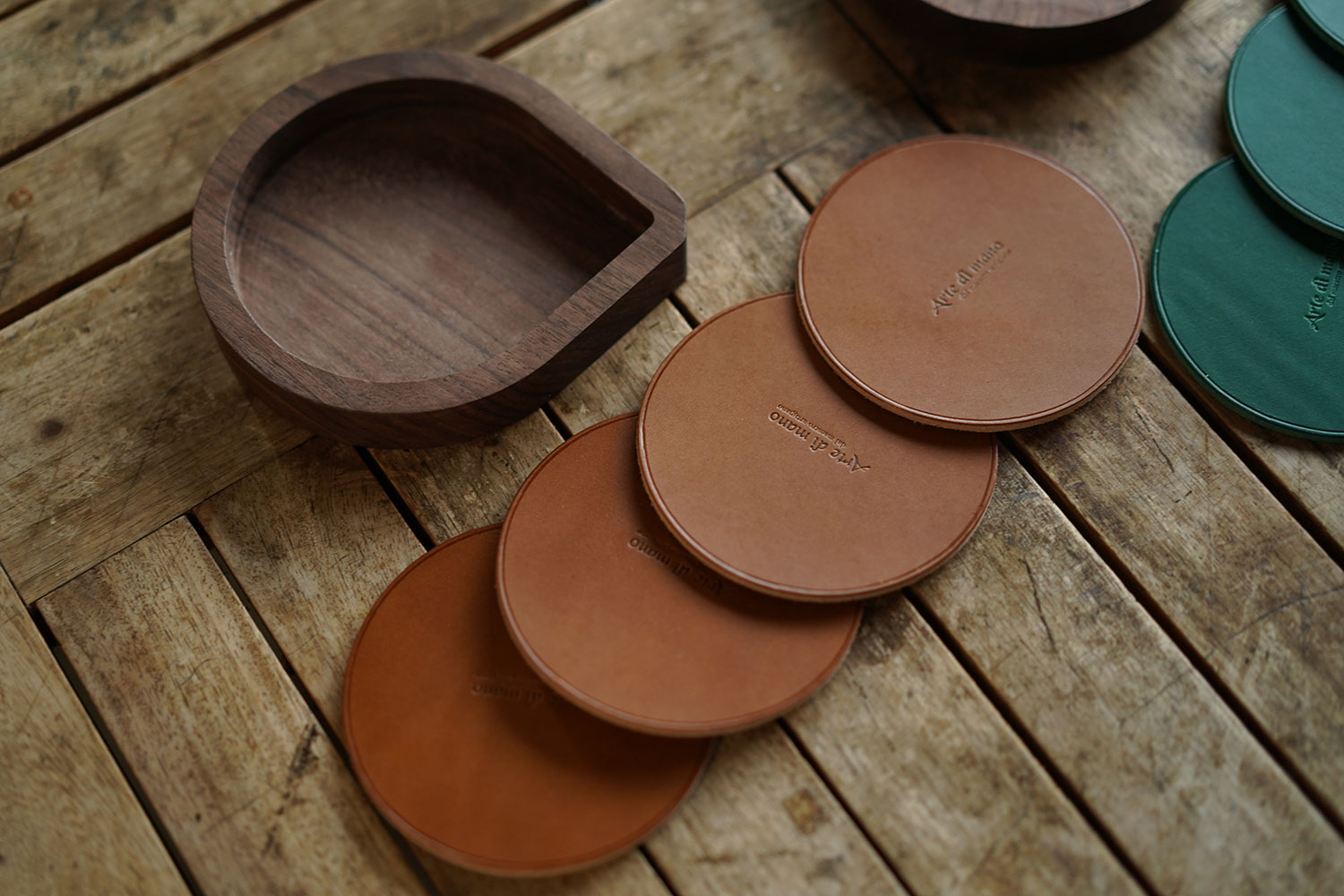 Walnut Drop Coaster Set