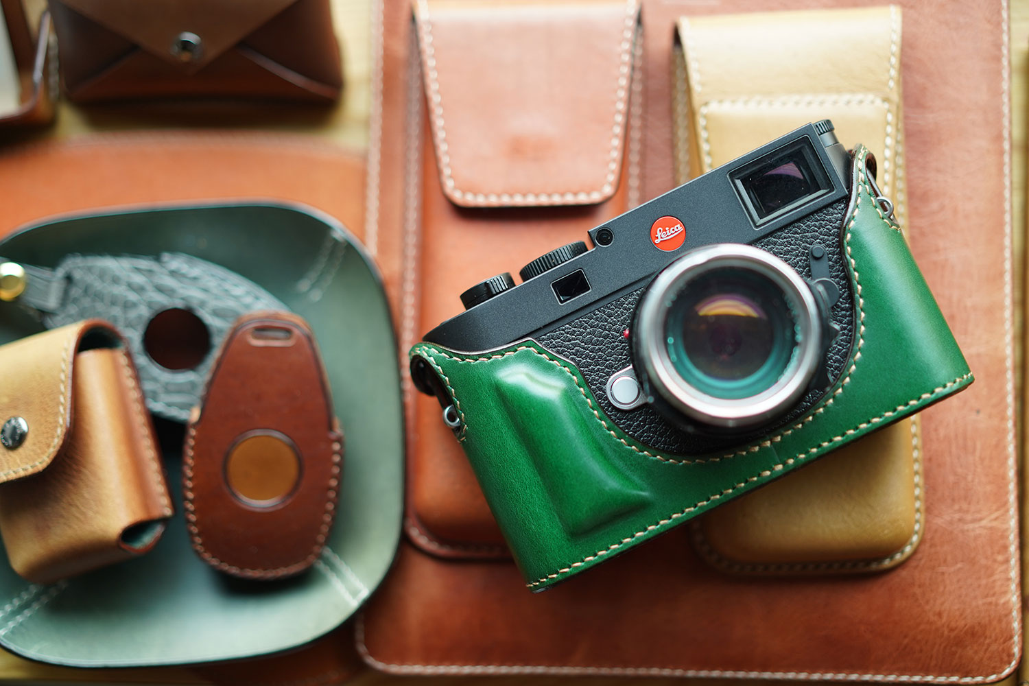 Leica M11 Half Case (Open Version) Ostrich Leather