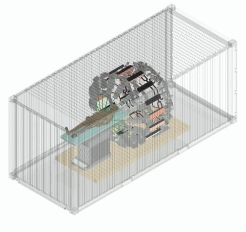 화물 콘테이너에 들어갈 만큼 컴팩트한 디자인 ⓒ Philipp Borchard/TibaRay